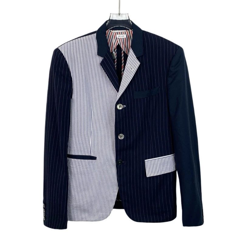 Thom Browne Thom Browne Striped Cotton Blazer Jacket - dmc Size US M / EU 48-50 / 2 - 1 Thumbnail