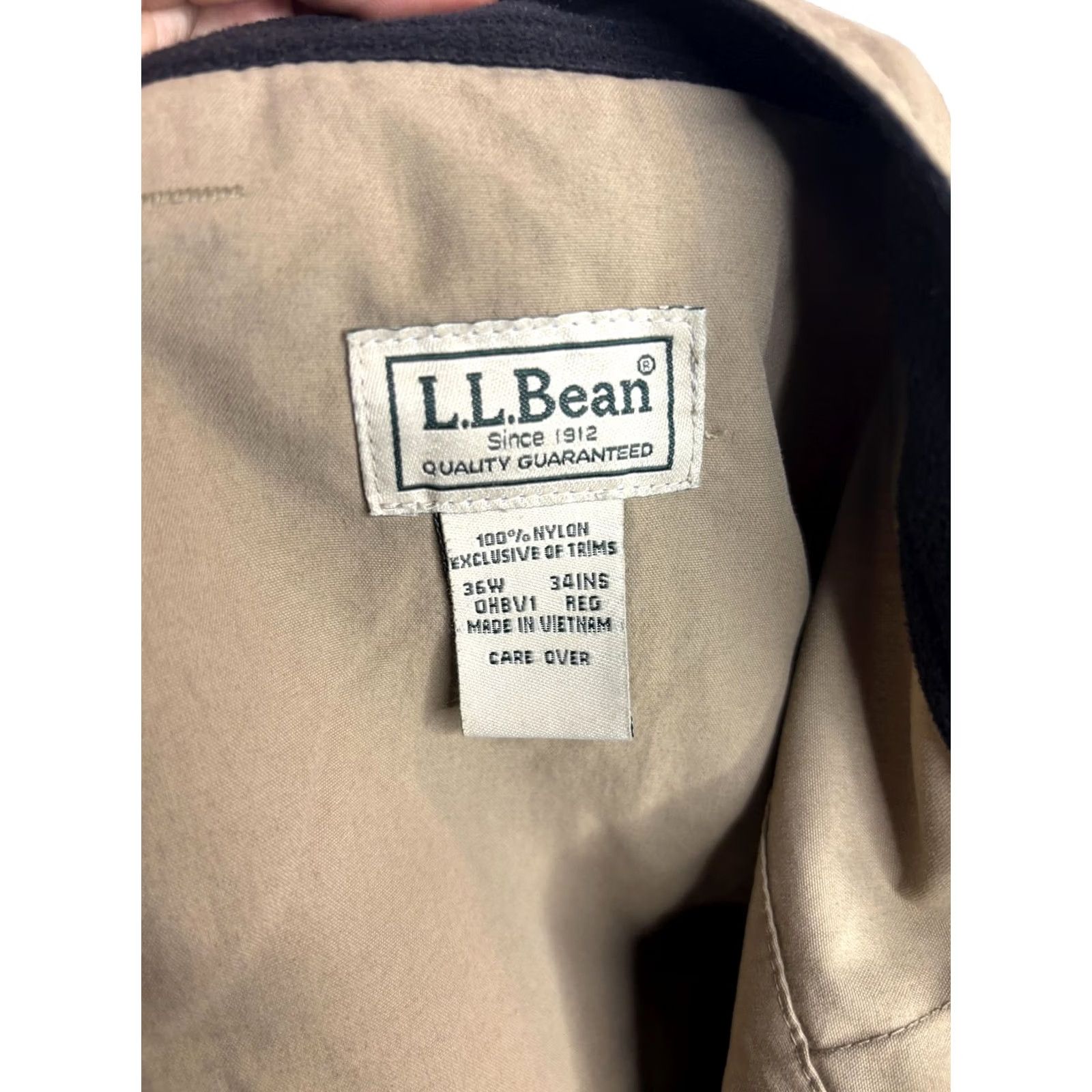 Vintage L.L. Bean Pants Mens 36x34 Beige Nylon Hiking Quick Dry Zip Pockets Trail Mens Regular 36W 34L Beige Khakis Outdoor Hiking Travel Size US 36 / EU 52 - 5 Thumbnail