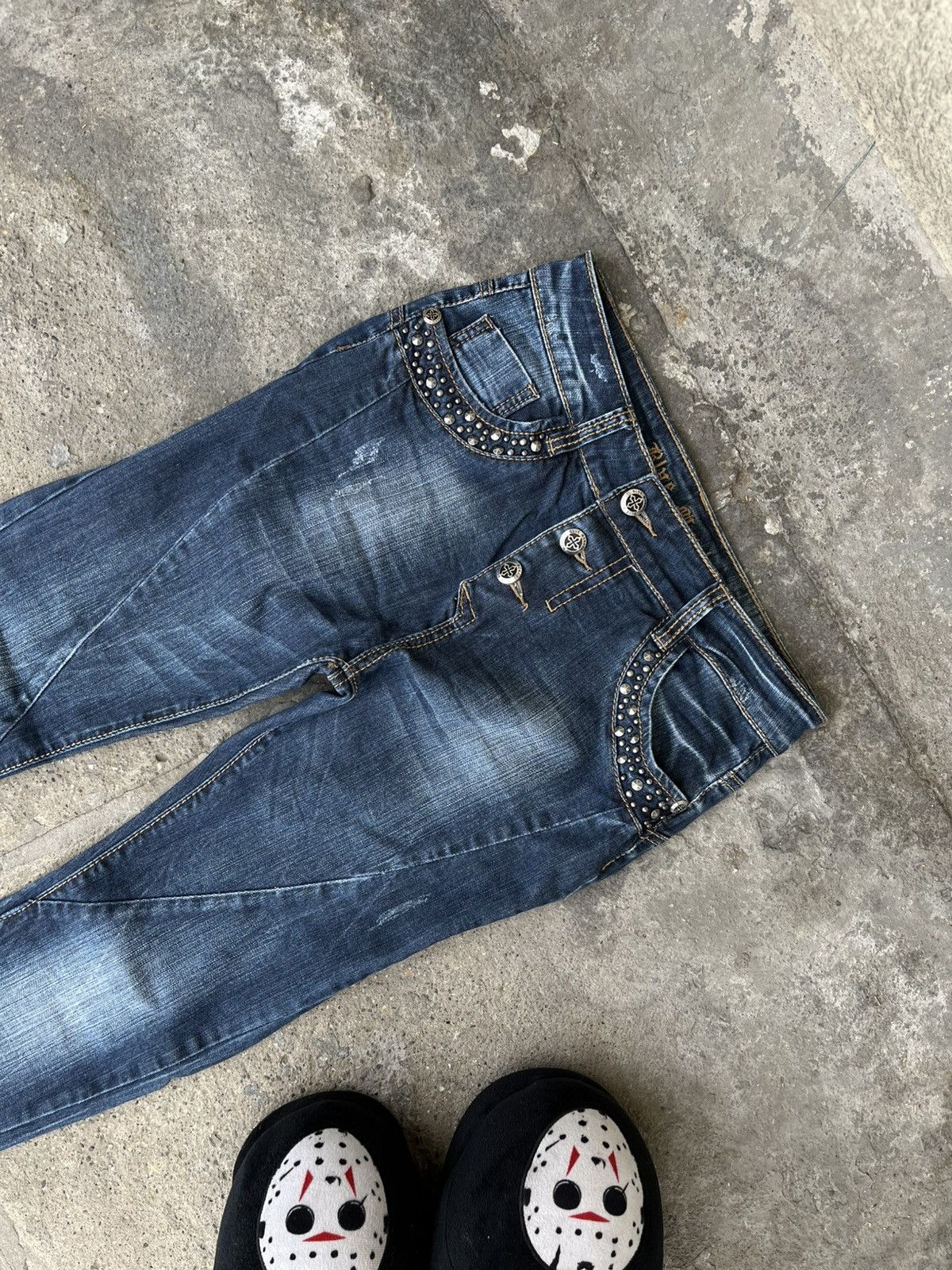 Other [Chrome Hearts Style] Blue Monkey Jeans Size 28" / US 6 / IT 42 - 2 Thumbnail