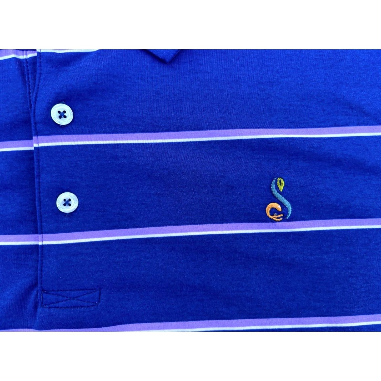 Vintage Draddy Sport Performance Polo Shirt Striped Polo Made in USA XL Blue Mens Shirt Size US XL / EU 56 / 4 - 5 Thumbnail