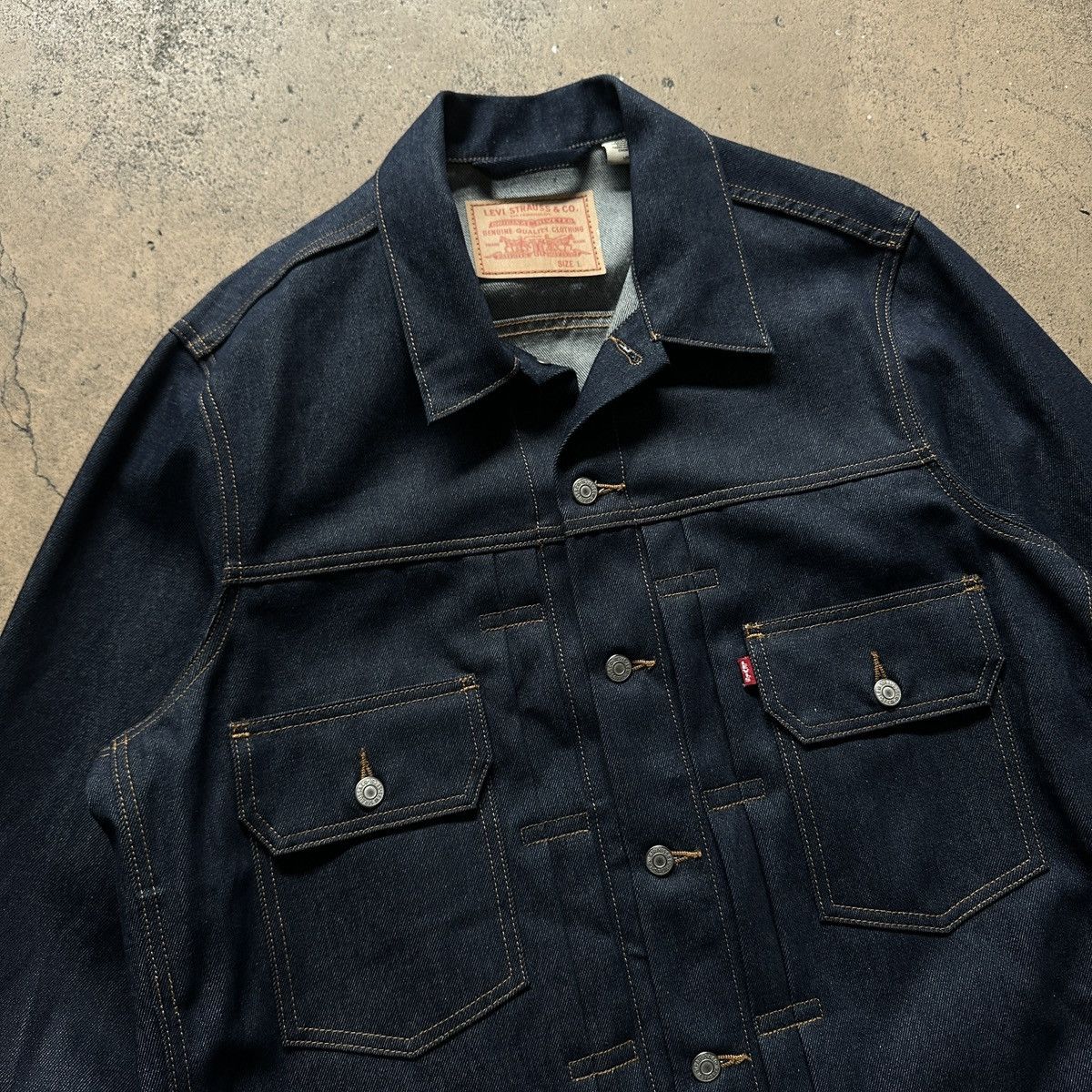 DENIM TEARS × Levi's Sample Denim Tears Levi's Type II Raw Denim Jacket Size US L / EU 52-54 / 3 - 3 Thumbnail