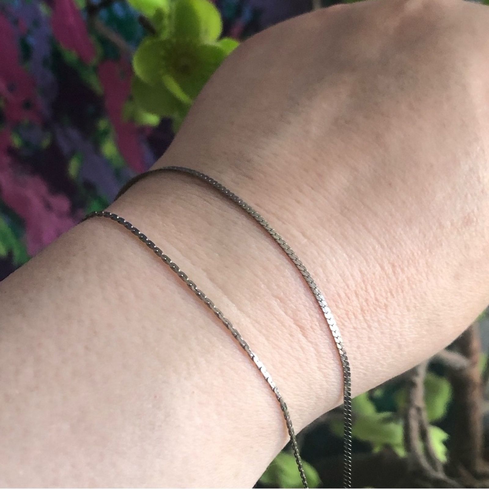 Vintage Vintage double strand silver plated chain bracelet Size ONE SIZE - 1 Thumbnail