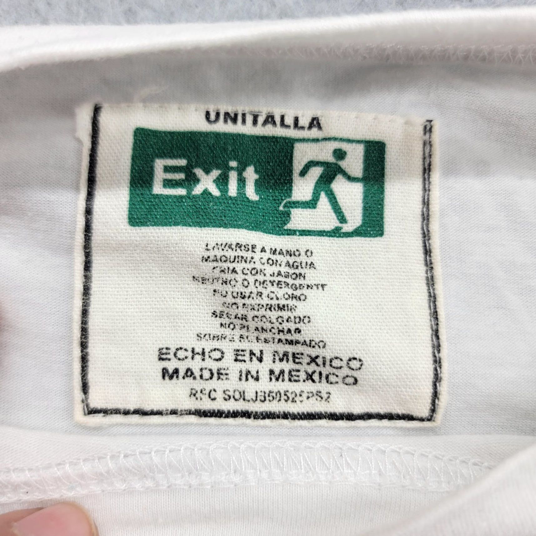 Vintage Exit Shirt Mens One Size White Dragon Crest Rhinestone Graphic Tee Made Mexico Size US S / EU 44-46 / 1 - 3 Thumbnail
