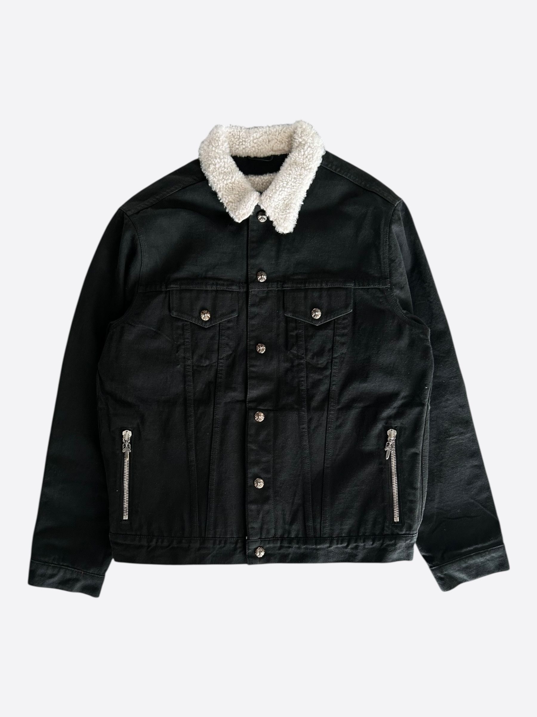 Chrome Hearts Chrome Hearts Black Shearling Denim Jacket Size US L / EU 52-54 / 3 - 1 Thumbnail