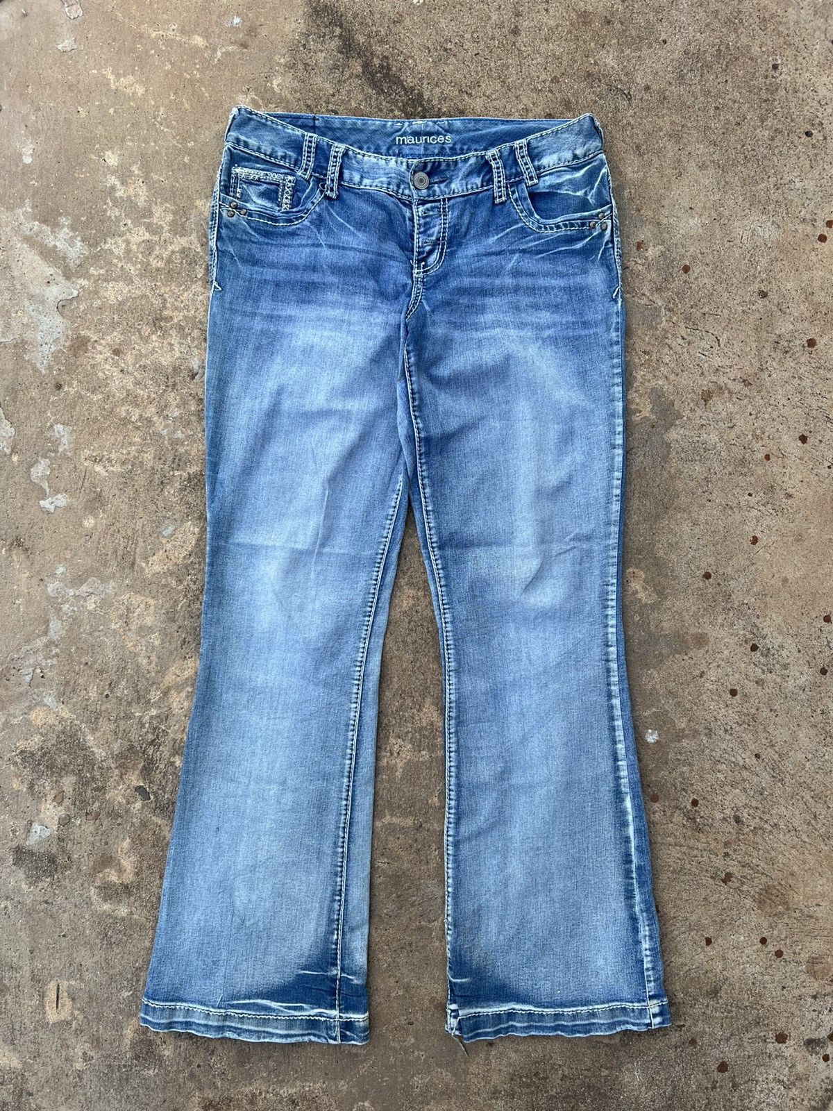 Japanese Brand Flared Maurices Y2K Jeans Size US 34 / EU 50 - 8 Thumbnail