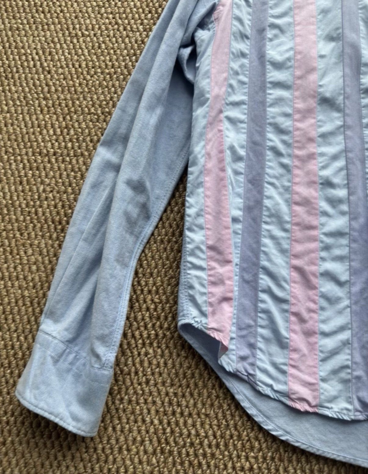 Comme des Garcons COMME des GARÇONS Pink & Blue Striped Panel Shirt K23 Size US S / EU 44-46 / 1 - 3 Thumbnail