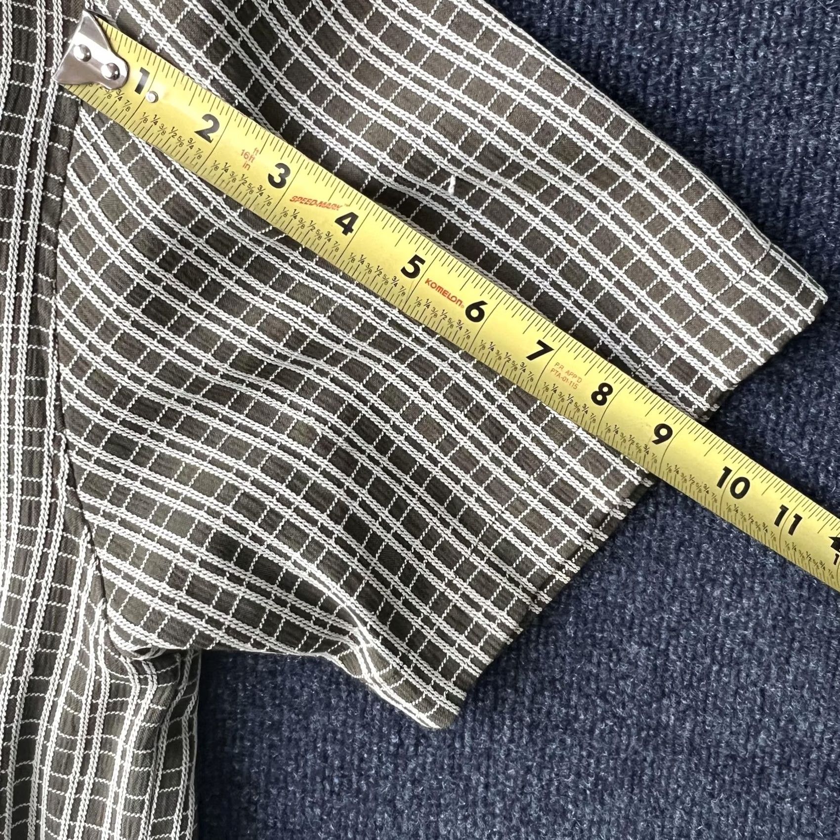 Vintage John Henry Shirt Mens XL Green Windowpane Short Sleeve Button Front Pocket Top Size US XL / EU 56 / 4 - 6 Thumbnail