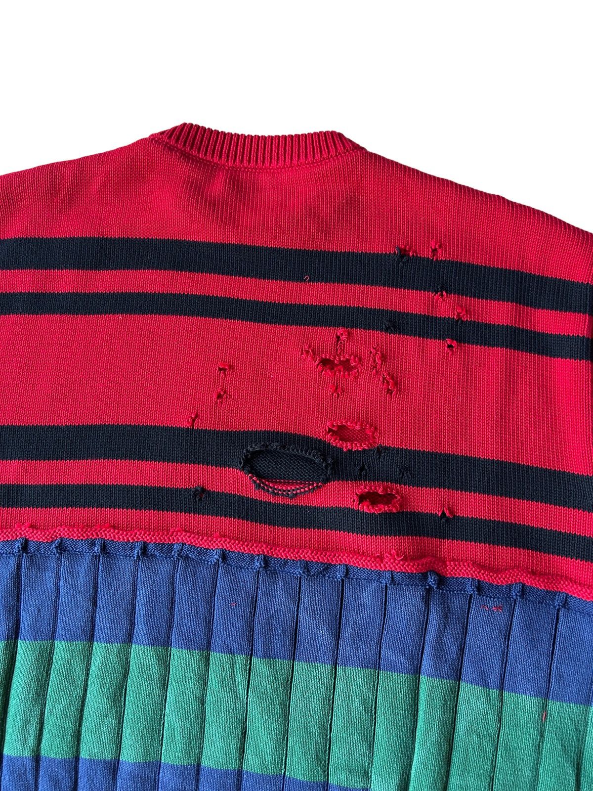 Balenciaga Balenciaga 3B Logo Destroyed Multicolor Knit Sweater Size US M / EU 48-50 / 2 - 8 Thumbnail