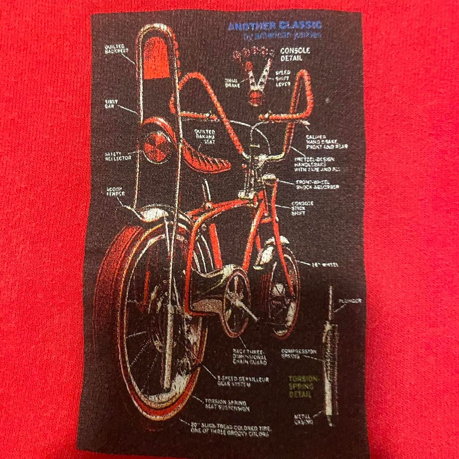 Vintage Red vintage 1969 Ad for Schwinn Stingray Red Bicycle Diagram Size US M / EU 48-50 / 2 - 3 Thumbnail