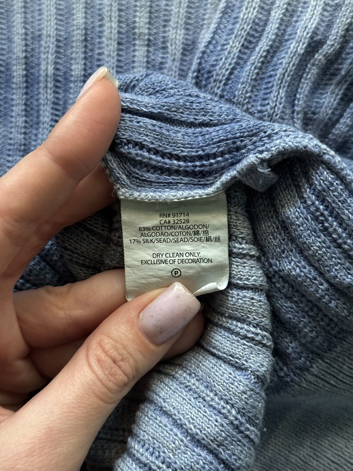 Armani × Armani Exchange × Vintage Armani Exchange Y2K washed graphite blue ribbed sweater Size US M / EU 48-50 / 2 - 5 Thumbnail