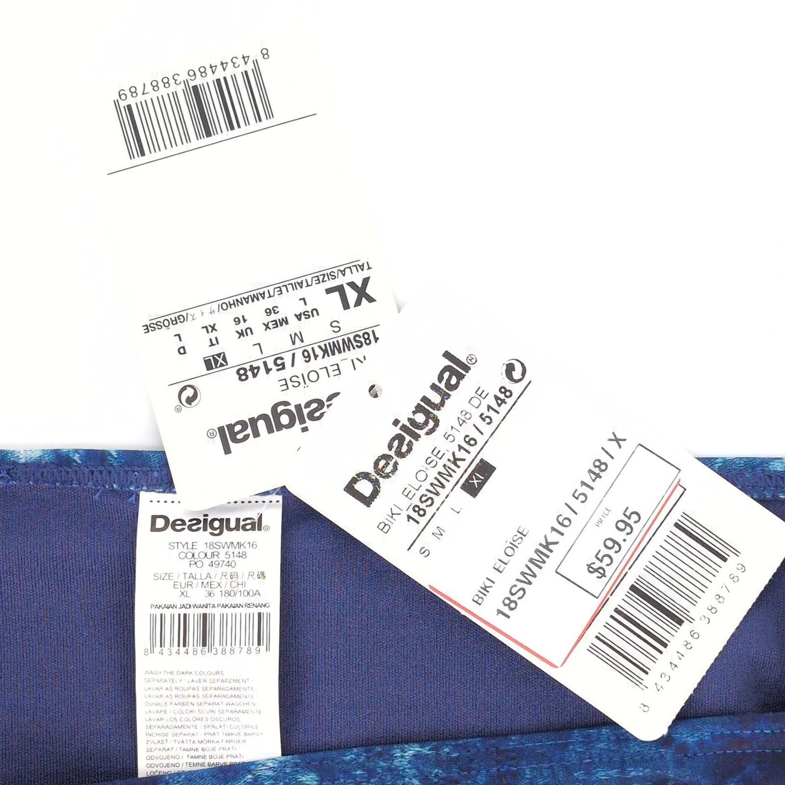 Desigual NWT Desigual Eloise Sequin Side Tie Bikini Bottoms - Size L Size ONE SIZE - 8 Thumbnail