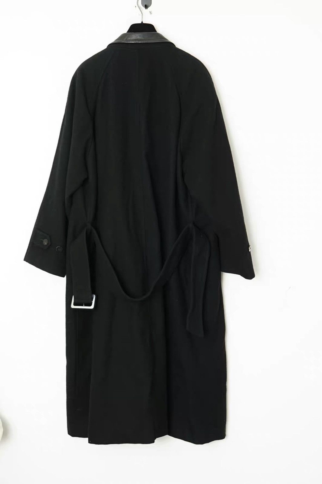 Comme des Garcons Comme des Garçons Leather Collar Paneled Long Wool Coat Size US M / EU 48-50 / 2 - 7 Thumbnail