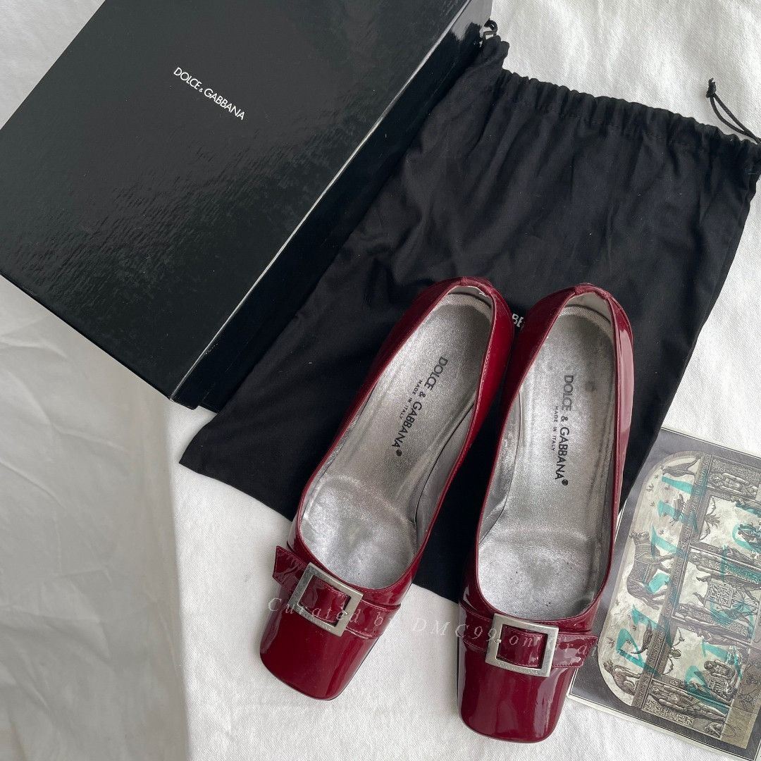 Dolce & Gabbana Dolce & Gabbana Vintage Bordeaux Red Heels Size US 5 / IT 35 - 1 Thumbnail