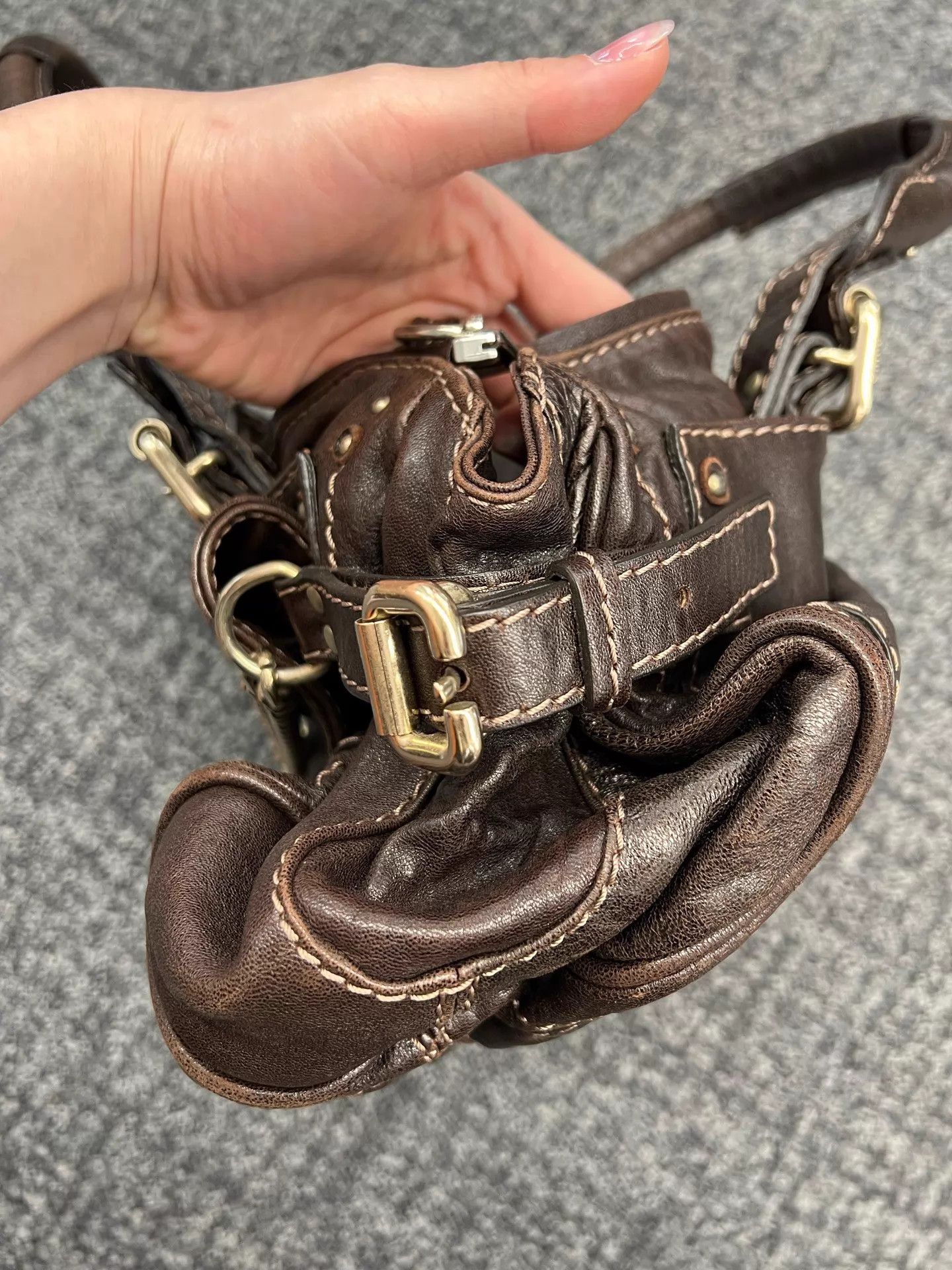 Chloe Chloe Brown Lock Bag VGC Punk Motorcycle Size ONE SIZE - 3 Thumbnail