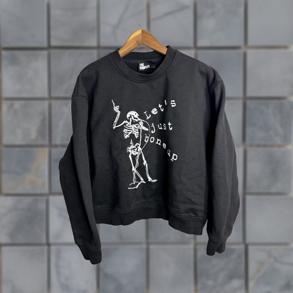 The Kooples The Kooples Sweatshirt Womens Large Black Skeleton Graphic Crew Let'S Bone Up Size L / US 10 / IT 46 - 1 Thumbnail