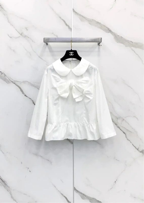 Comme des Garcons COMME des GARÇONS White Cotton Long Sleeve Top 0089 Size M / US 6-8 / IT 42-44 - 1 Thumbnail