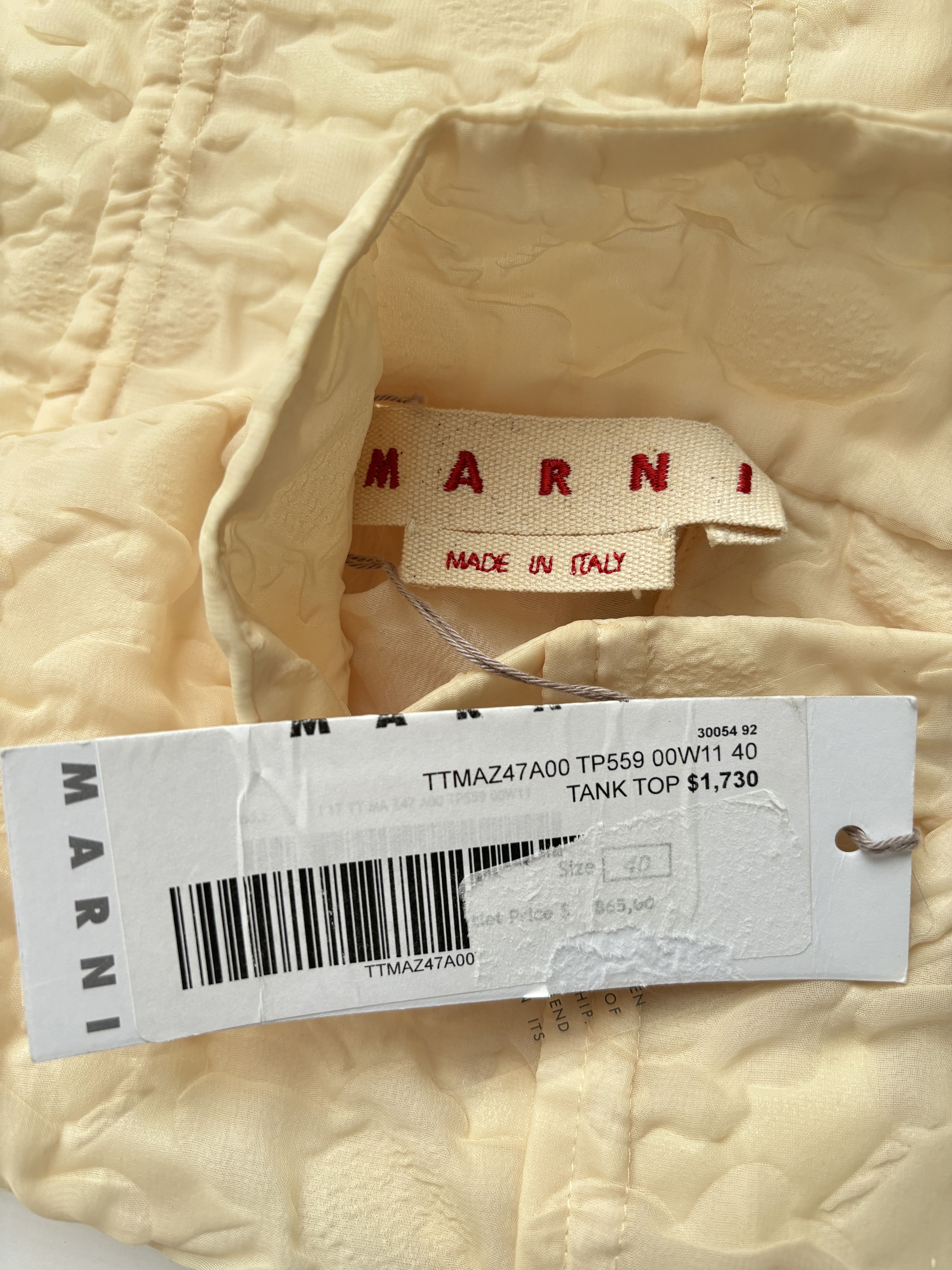 Marni ⚡️QUICK SALE⚡️Marni Pale Yellow 3D Patterned Tank Top Size S / US 4 / IT 40 - 3 Thumbnail