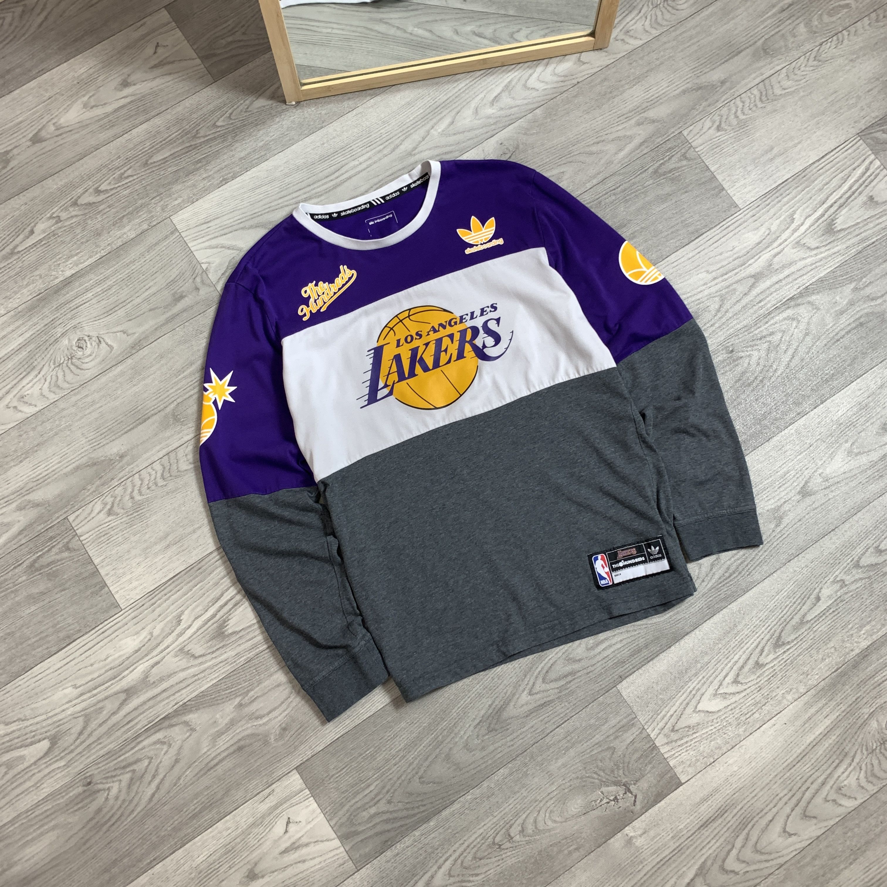Adidas Adidas x The Hundreds x L.A. Lakers Longsleeve Tee Shirt Size US M / EU 48-50 / 2 - 3 Thumbnail