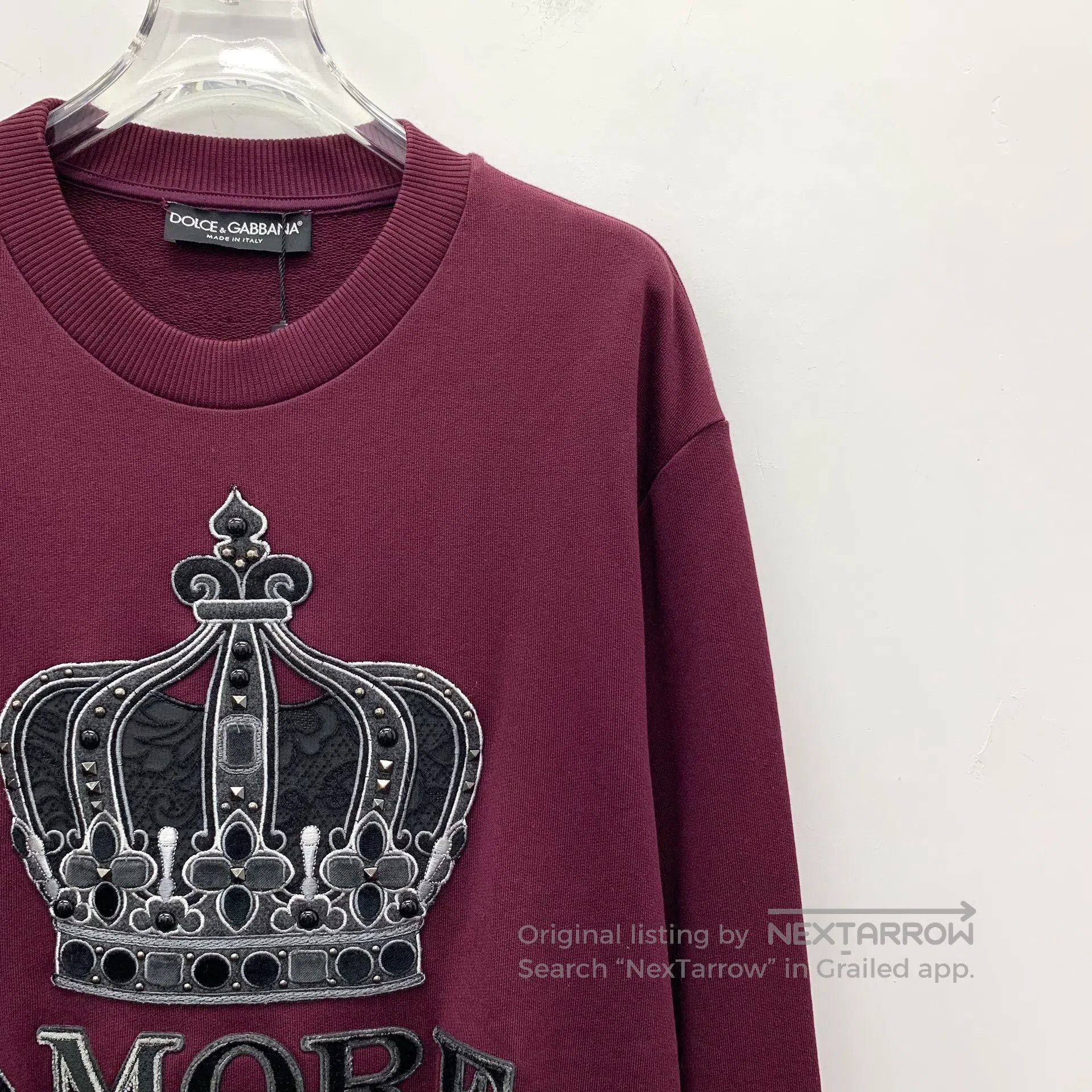 Dolce & Gabbana Dolce Gabbana Burgundy Crown Embroidered Cotton Round Neck Size US S / EU 44-46 / 1 - 3 Thumbnail