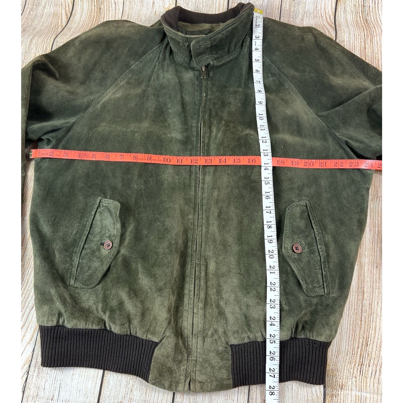 Abercrombie & Fitch VINTAGE Abercrombie & Fitch Bomber Jacket Mens XL Green 90s Leather Full Zip Pockets Size US XL / EU 56 / 4 - 4 Thumbnail