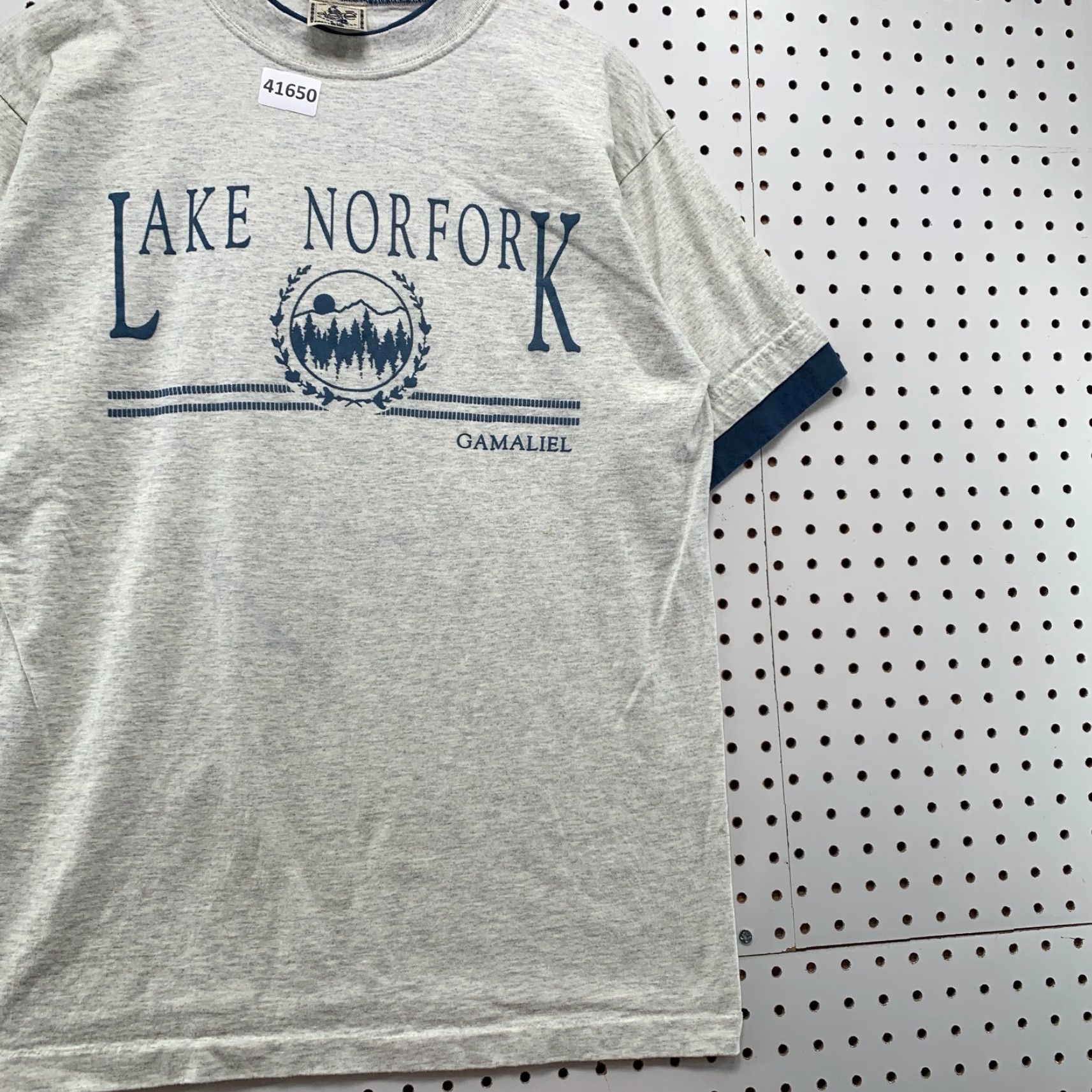 Vintage VINTAGE 90s Alore Lake Norfolk Graphic Print Shirt Adult Large Gray Outdoor Mens Size US L / EU 52-54 / 3 - 6 Thumbnail