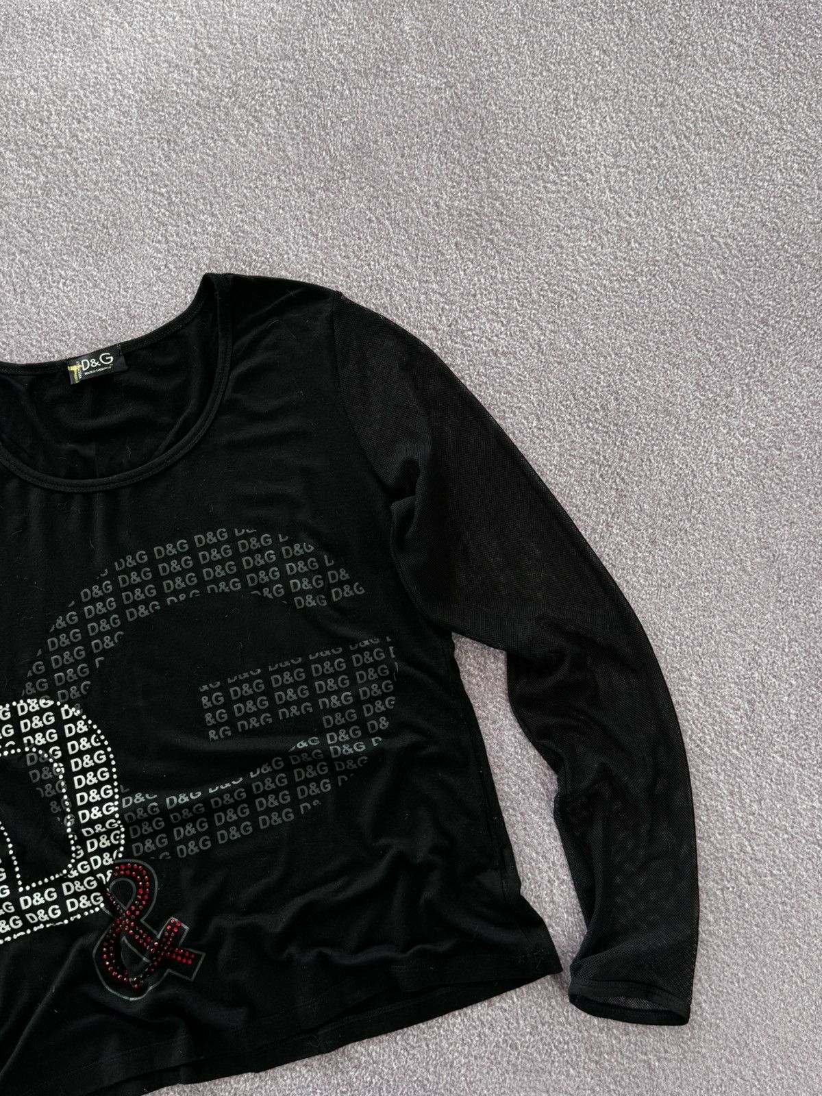 Dolce & Gabbana D&G Dolce & Gabbana Glamour Y2K Big Logo Long Sleeve Top Size M / US 6-8 / IT 42-44 - 5 Thumbnail