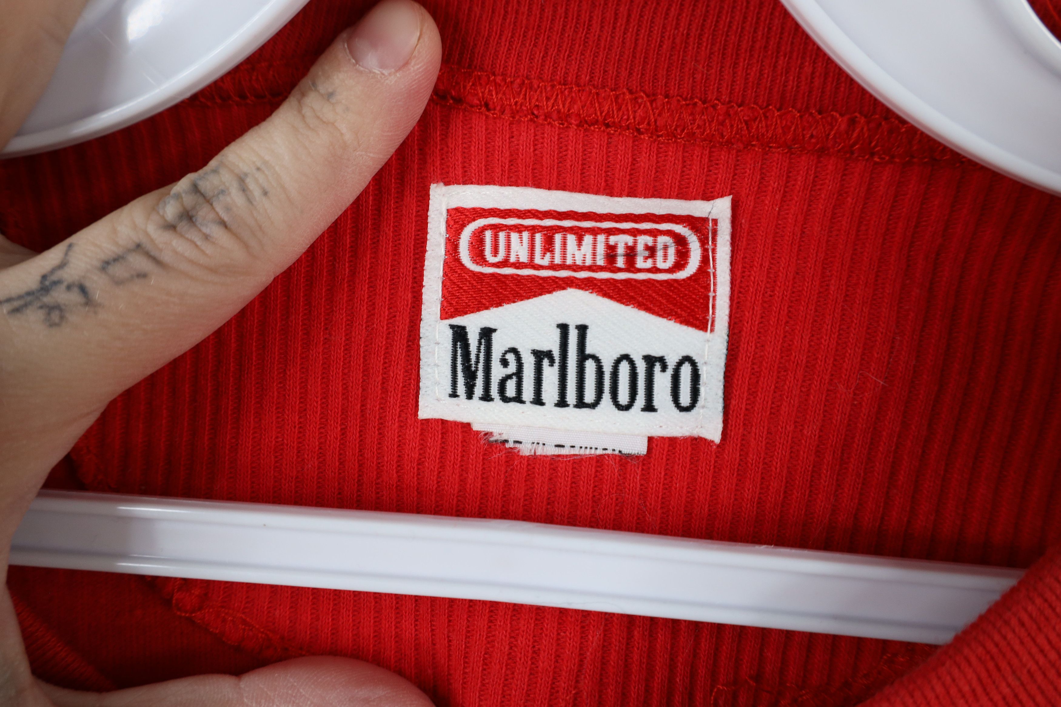 Marlboro × Vintage Vintage 90s Marlboro Ribbed Knit Long Sleeve Henley T-Shirt Size US XL / EU 56 / 4 - 7 Thumbnail