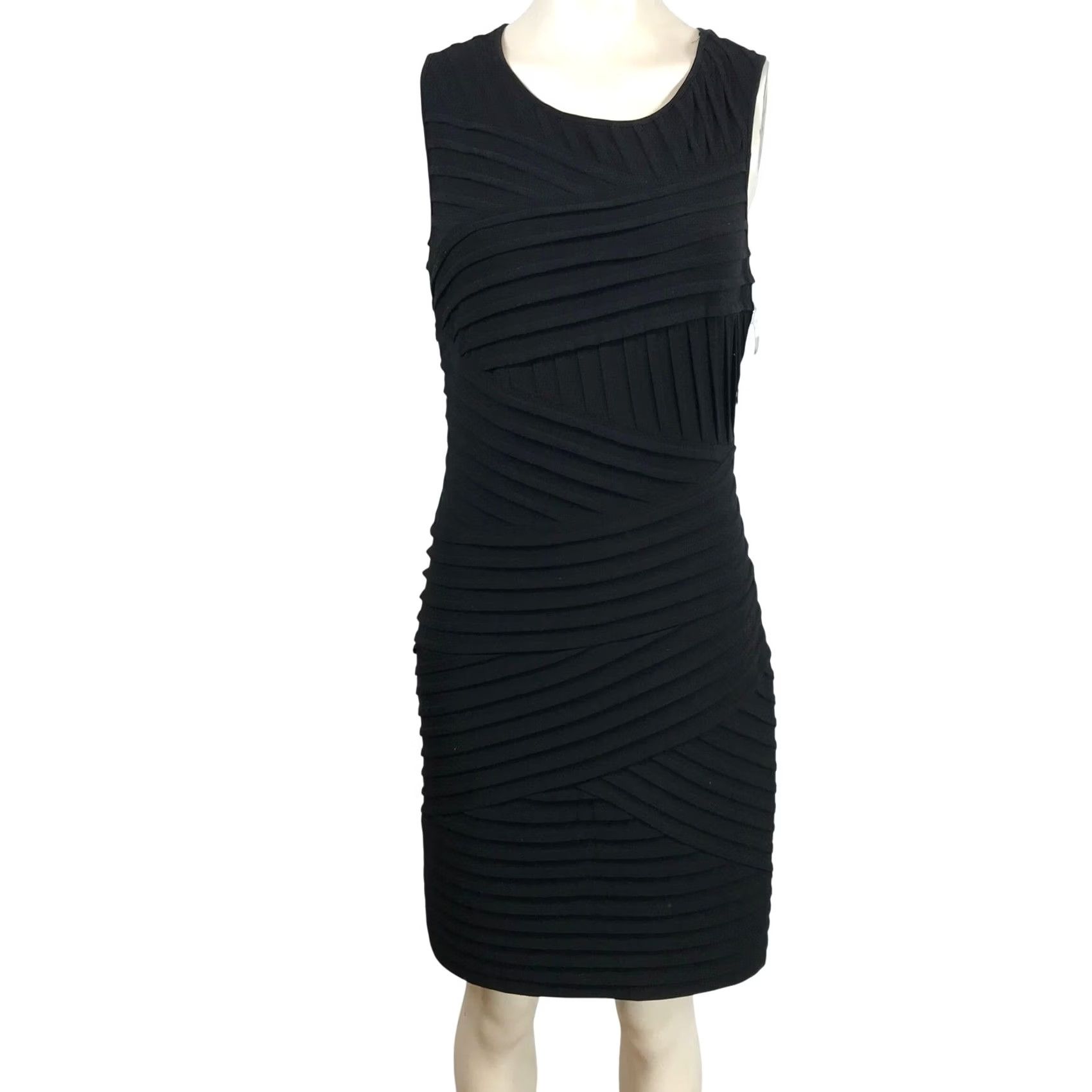 Calvin Klein Calvin Klein Black Tiered Bandage Sleeveless Sheath Dress AMLFW42I NWT Size M / US 6-8 / IT 42-44 - 2 Thumbnail