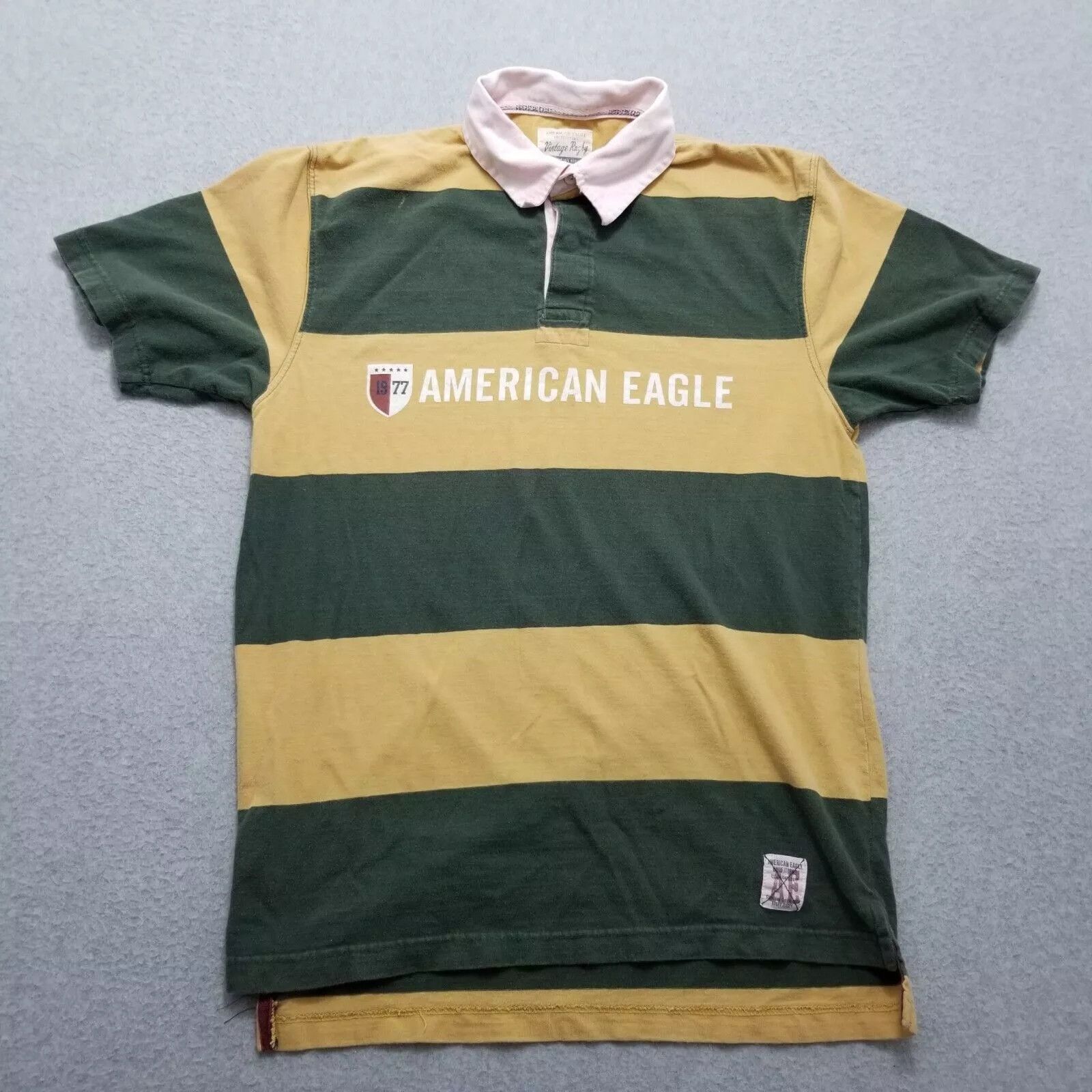 American Eagle Outfitters American Eagle Polo Shirt Mens Small Striped Cotton Size US S / EU 44-46 / 1 - 1 Thumbnail