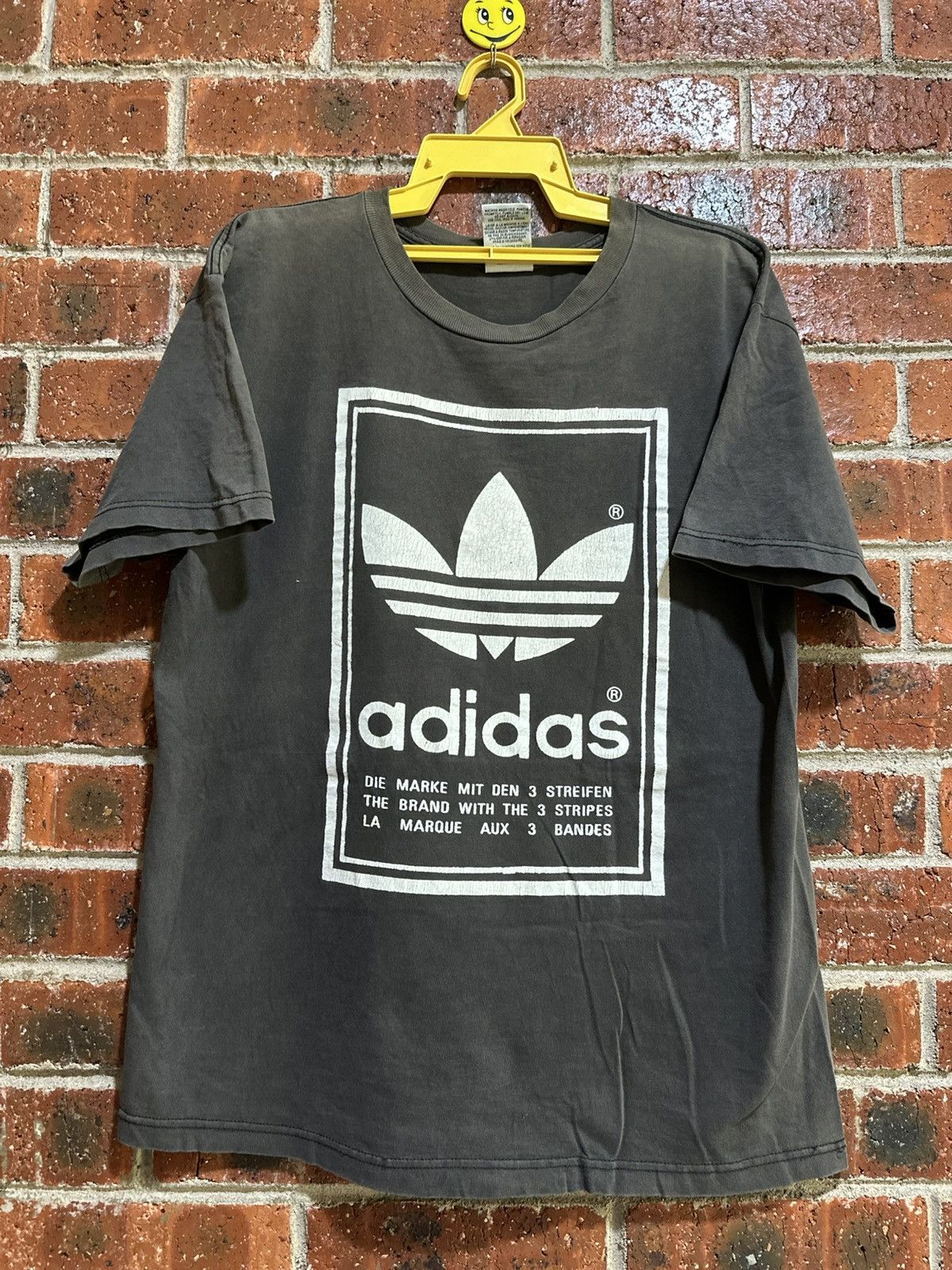 Adidas Thrashed Vintage 90s Adidas Raptees Big Logo Sun Faded Tee Size US M / EU 48-50 / 2 - 1 Thumbnail