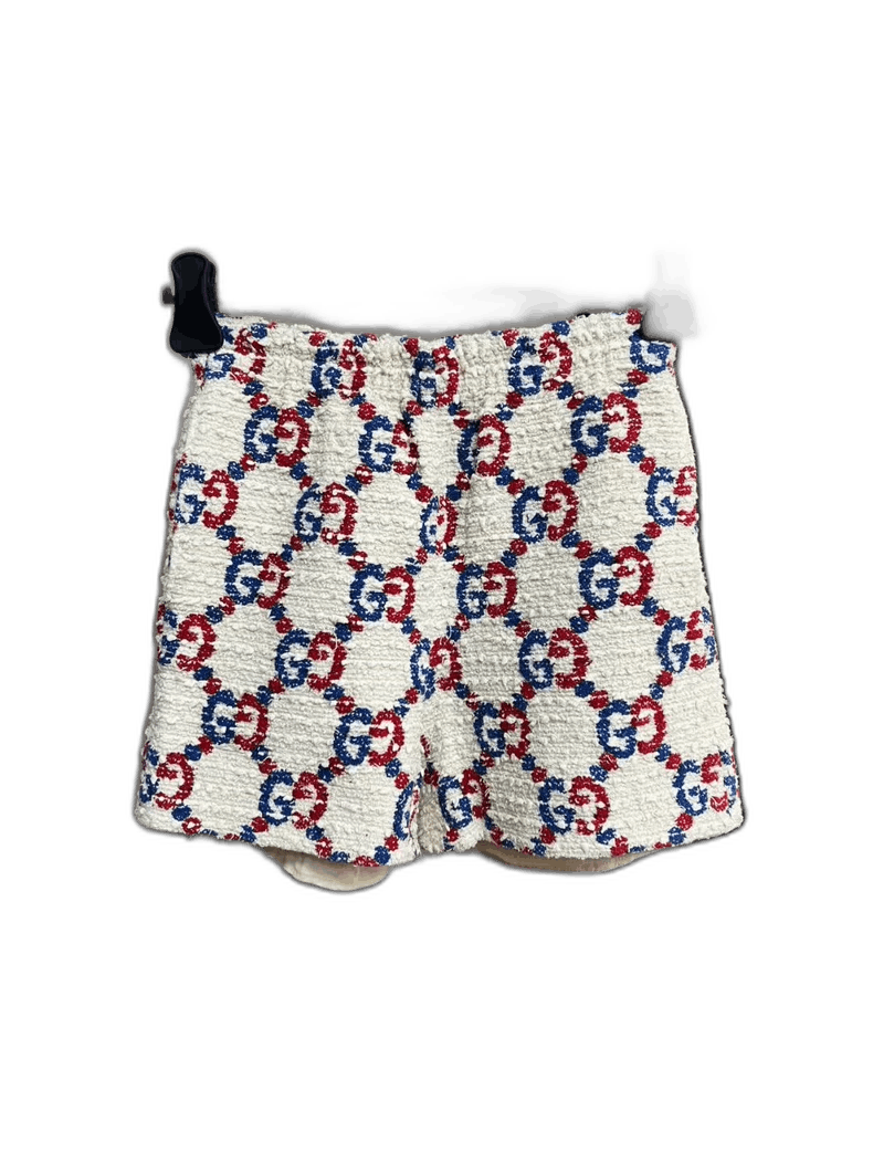 Gucci Blue Red Patterned Tweed Shorts-yf