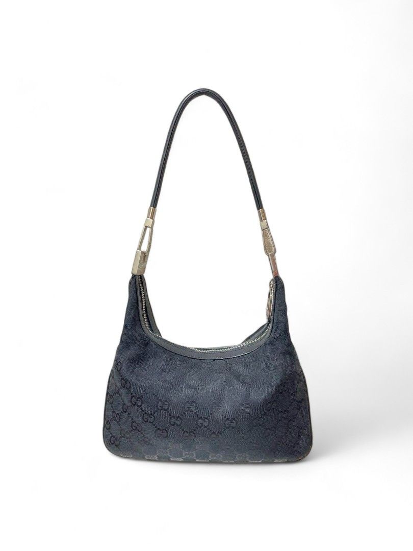 Gucci Gucci - Handbag Silver Black Monogram GG Interlocking Bag Size ONE SIZE - 1 Thumbnail