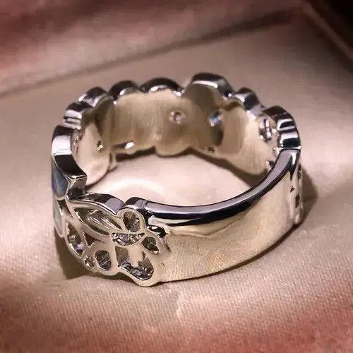 Jewelry Creative Flower Butterfly Unisex Ring Size ONE SIZE - 3 Thumbnail