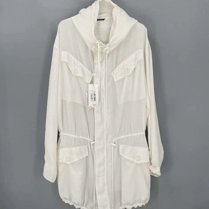 Maison Margiela Maison Margiela White Cotton Women's Coat 0089 Size M / US 6-8 / IT 42-44 - 1 Thumbnail