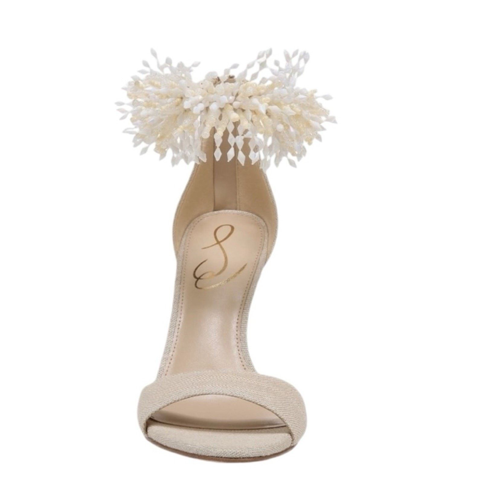 Sam Edelman Sam Edelman Gillie Sand Linen Beaded Heels Womens Size 8 Size US 8 / IT 38 - 4 Thumbnail