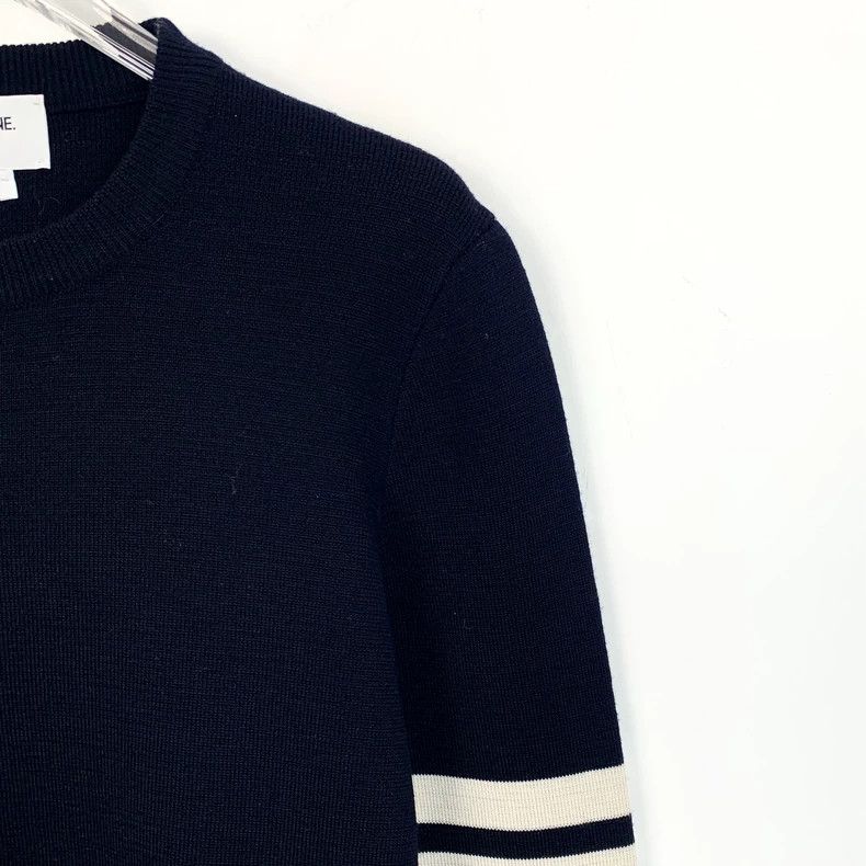 Thom Browne Thom Browne Dark blue wool classic four-bar round-neck long Size US M / EU 48-50 / 2 - 3 Thumbnail