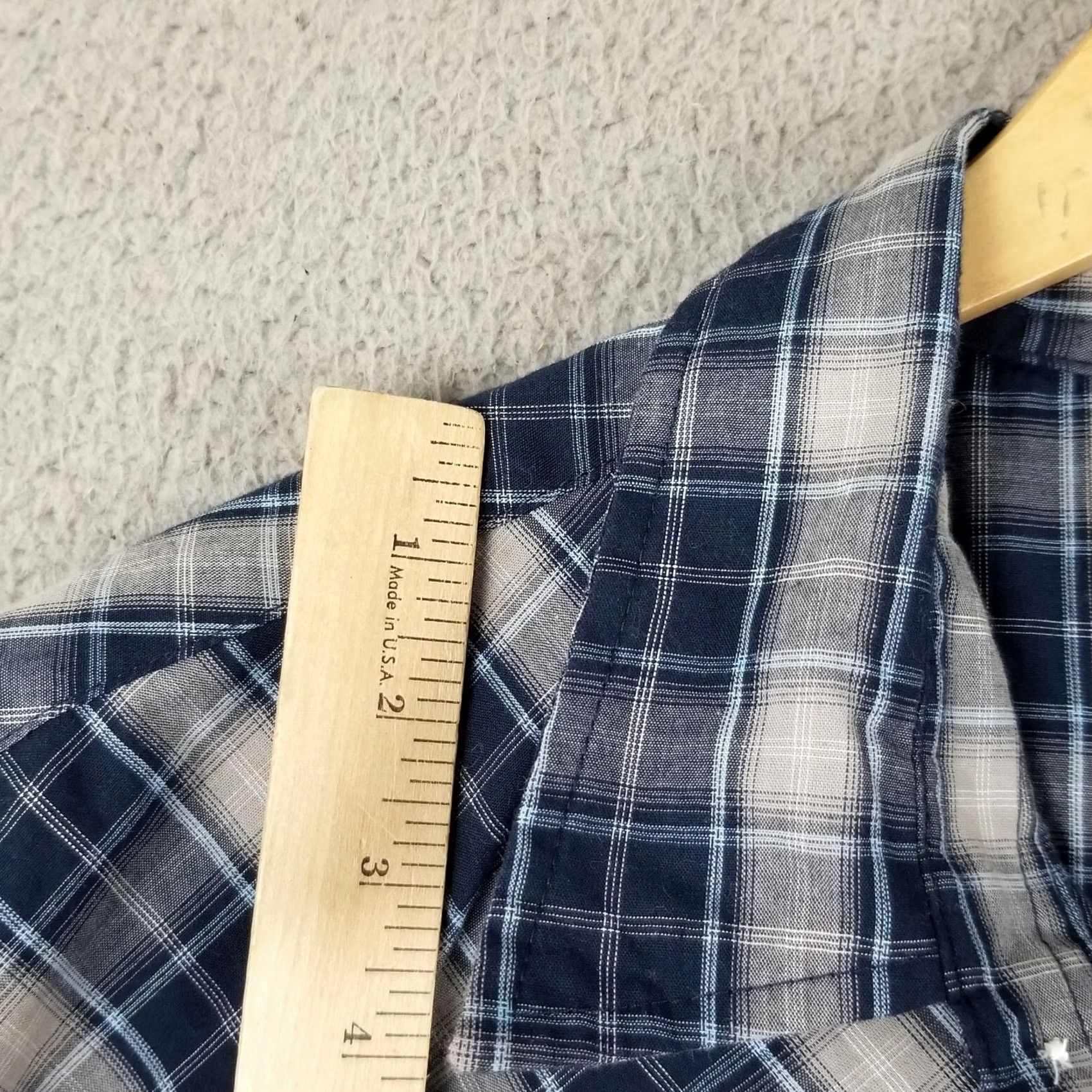 Wrangler Wrangler Western Shirt XXL Plaid Blue Long Sleeve Pearl Snap Sawtooth Button-Up Mens Size US XXL / EU 58 / 5 - 3 Thumbnail