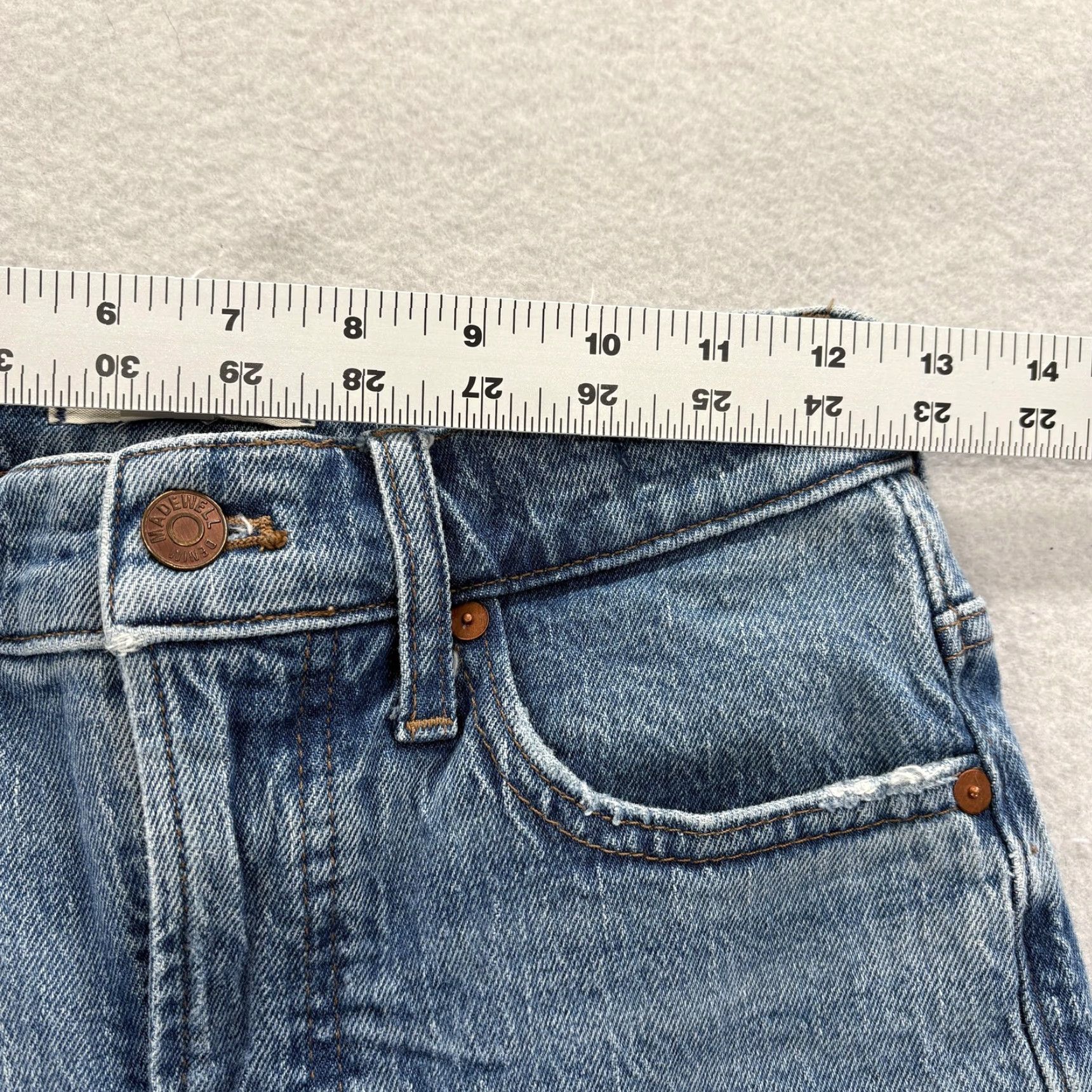 Madewell VINTAGE Madewell The Perfect Vintage Straight Jeans Womens 24 Tall Blue High Rise Stretch Size 42" / US 20 - 7 Thumbnail