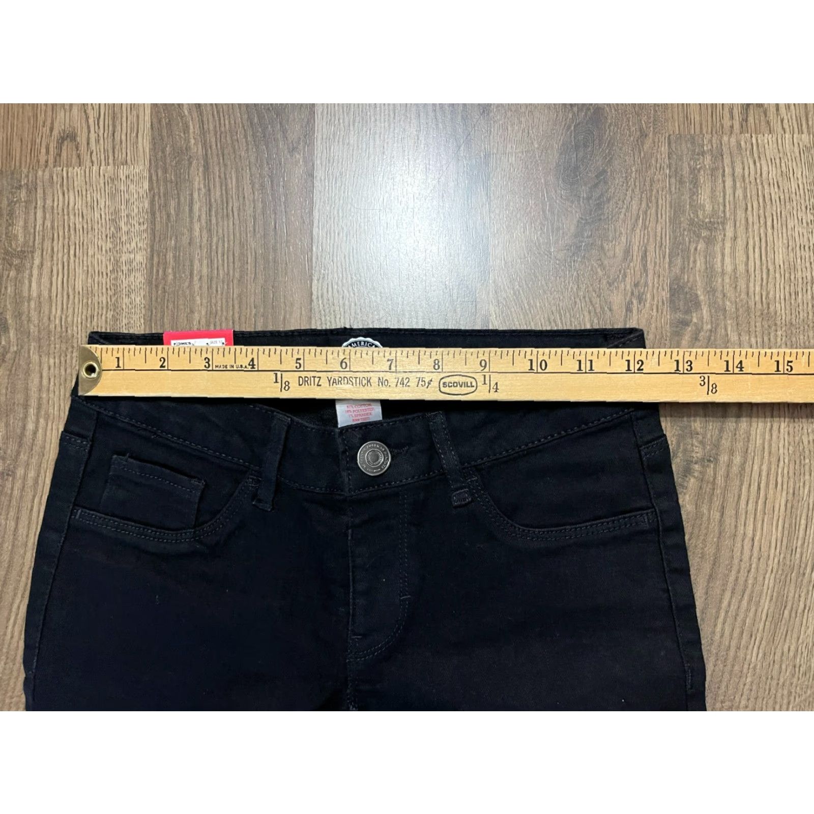 Vintage SO Jeans Women's Size 12 Black Jegging Adjustable Waist Pockets NWT Size 34" / US 12 / IT 48 - 3 Thumbnail