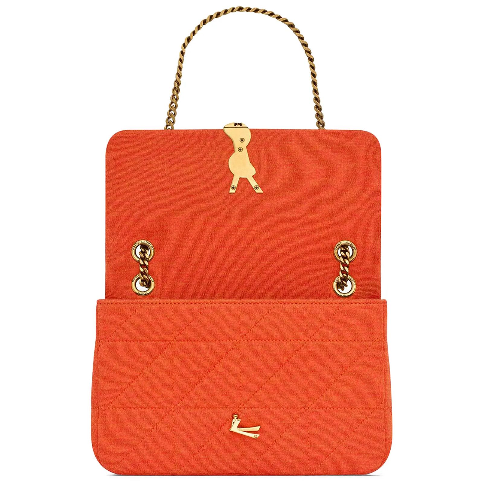 Yves Saint Laurent Saint Laurent Medium Marigold Orange Jersey Shoulder Bag Size ONE SIZE - 12 Thumbnail