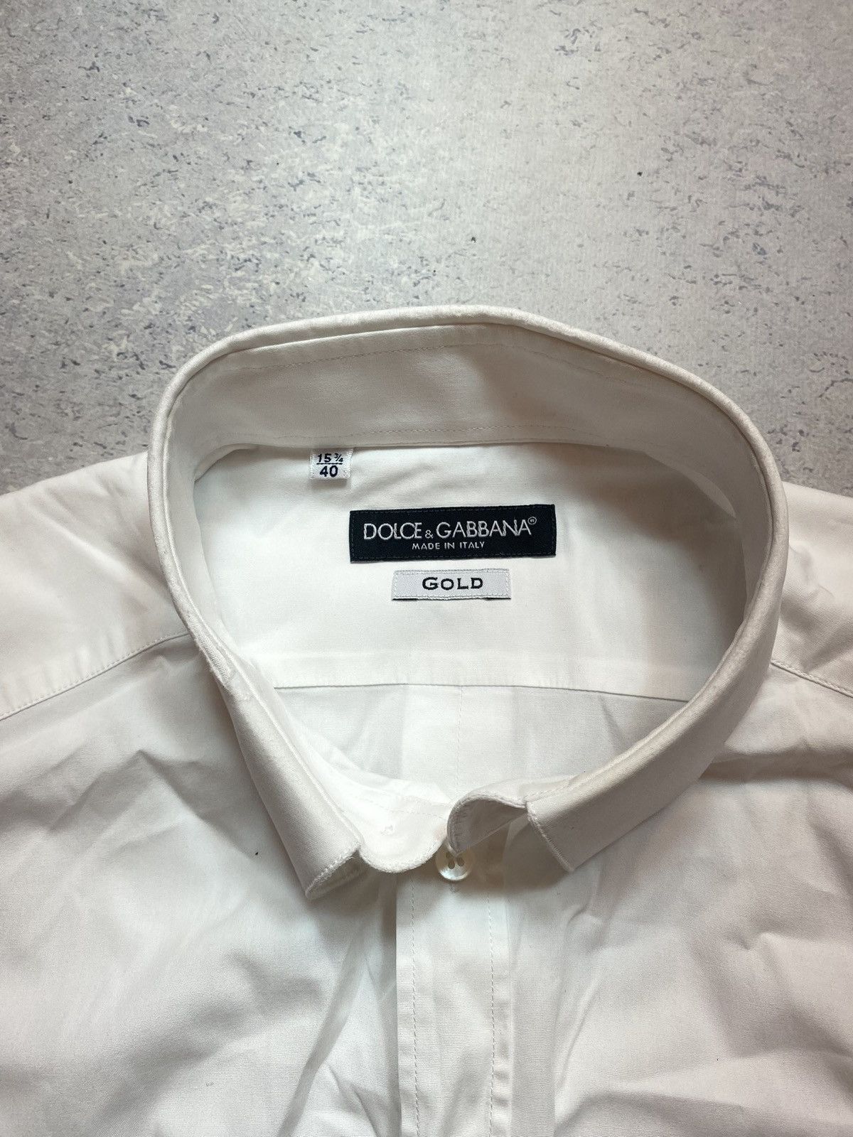 Dolce & Gabbana White Dolce Gabbana Gold Mens Shirt Button Up Size Medium Size US M / EU 48-50 / 2 - 7 Thumbnail