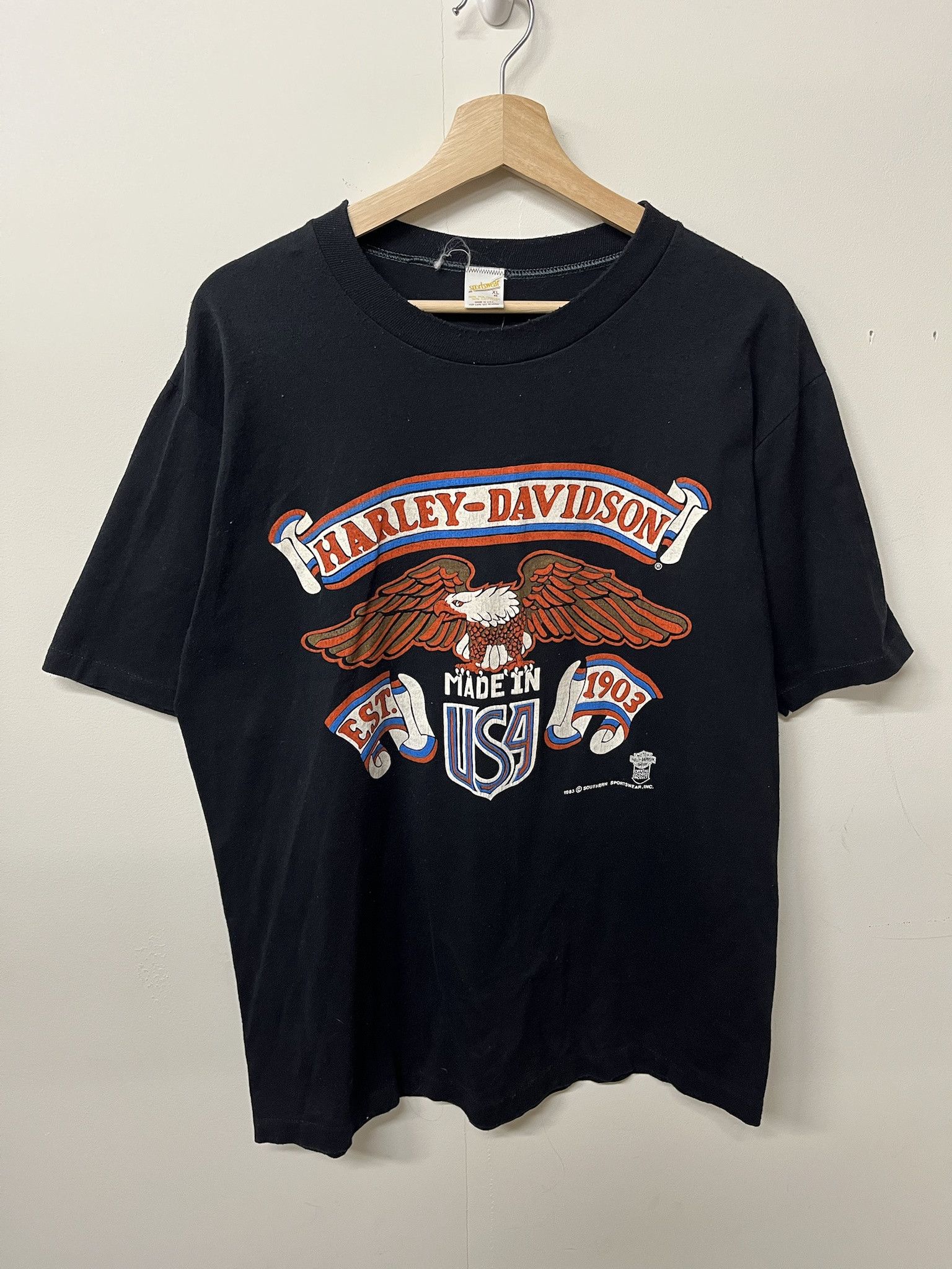 Harley Davidson × Vintage Vintage Early 1980s Harley Davidson Daytona Beach Tee Shirt Size XL Size US XL / EU 56 / 4 - 1 Thumbnail