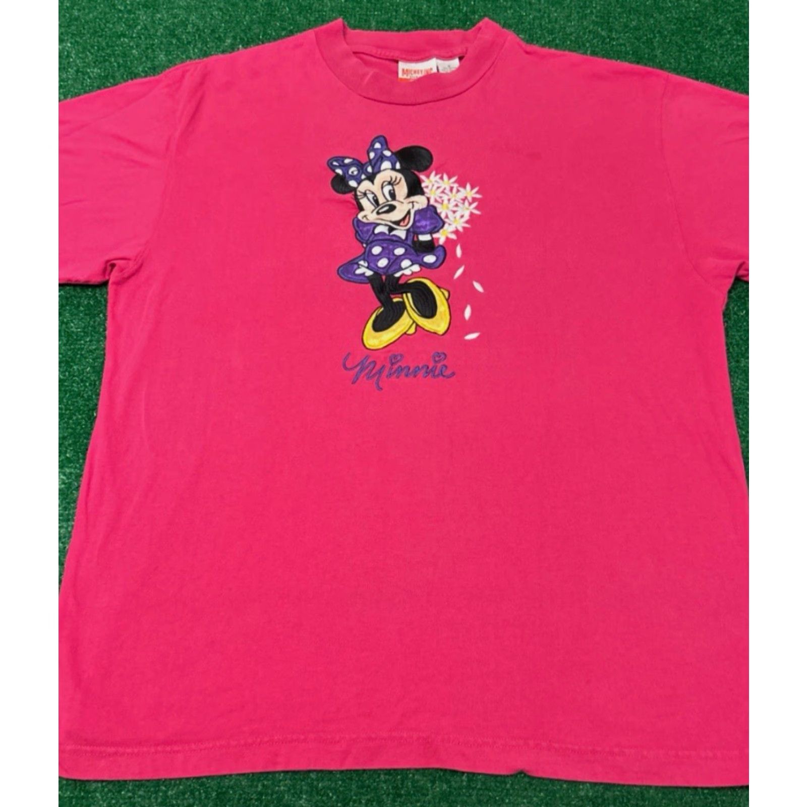 Disney VINTAGE Disney Minnie Mouse Cartoon Embroidered VTG Shirt XL Pink 1990s 90s Womens Men? Size US XL / EU 56 / 4 - 3 Thumbnail