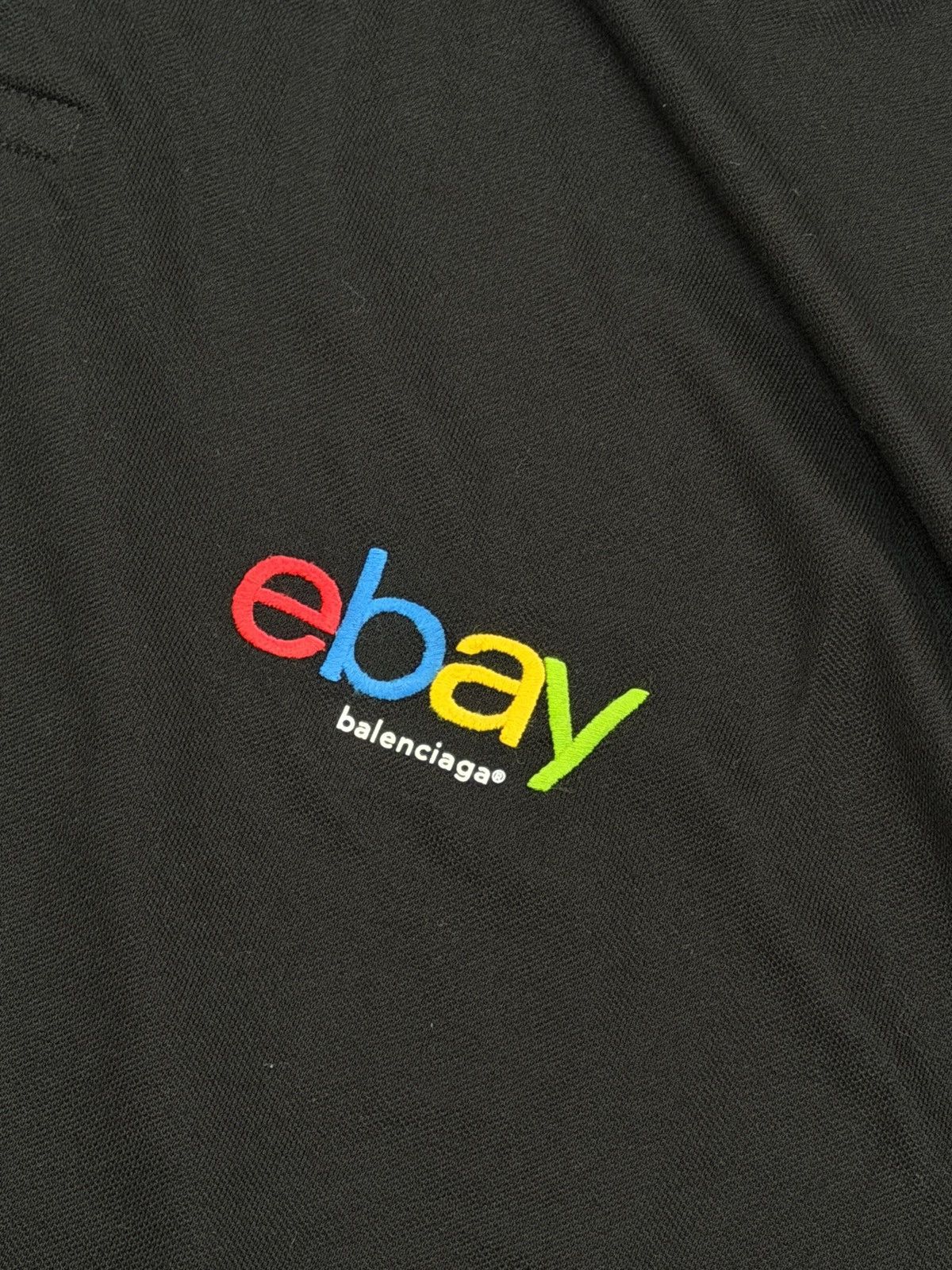 Balenciaga × eBay Balenciaga x Ebay Polo Tee Shirt Black Size US L / EU 52-54 / 3 - 4 Thumbnail