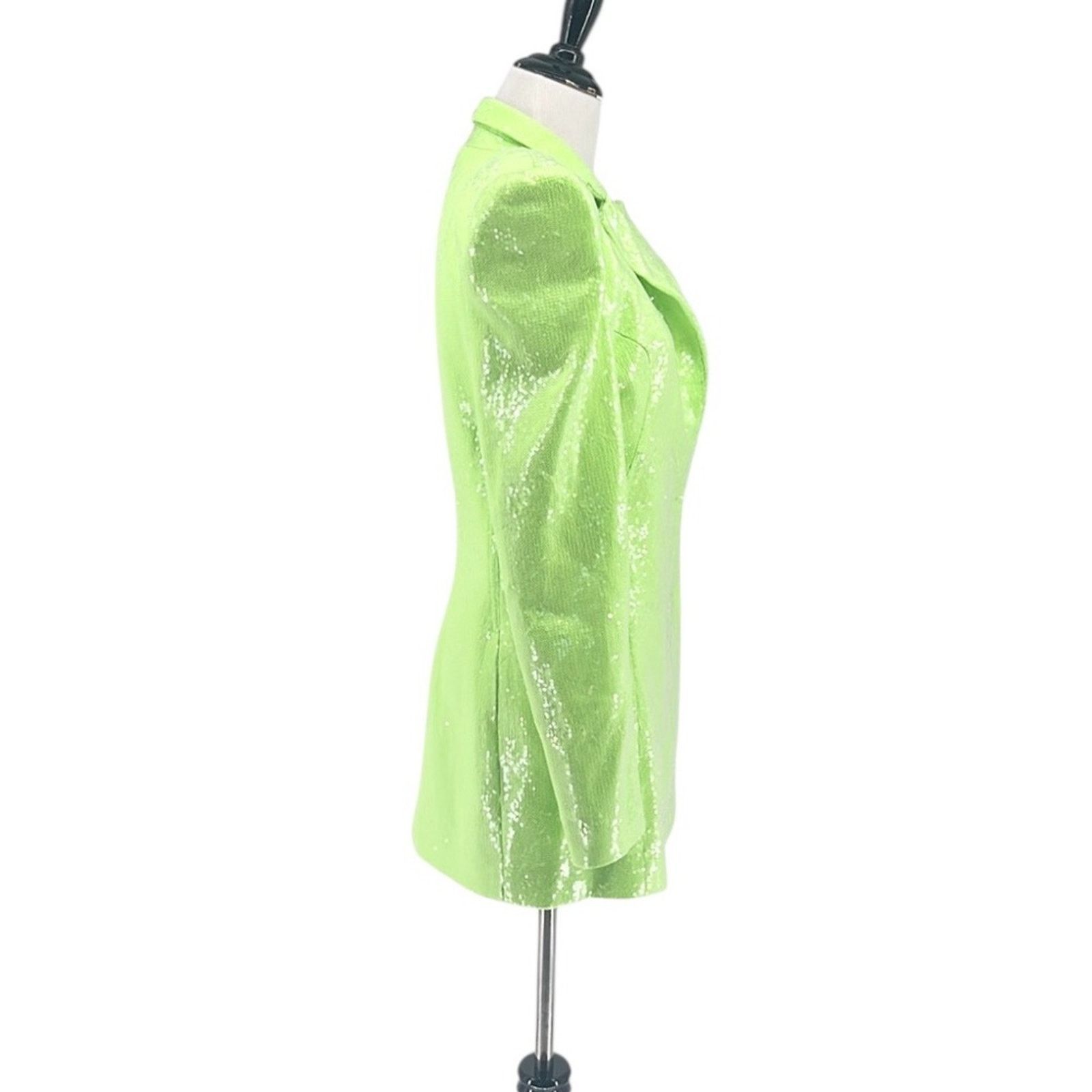 Bronx and Banco Bronx and Banco Zizi Neon Green Sequin Embellished Blazer Size XS / US 0-2 / IT 36-38 - 8 Thumbnail