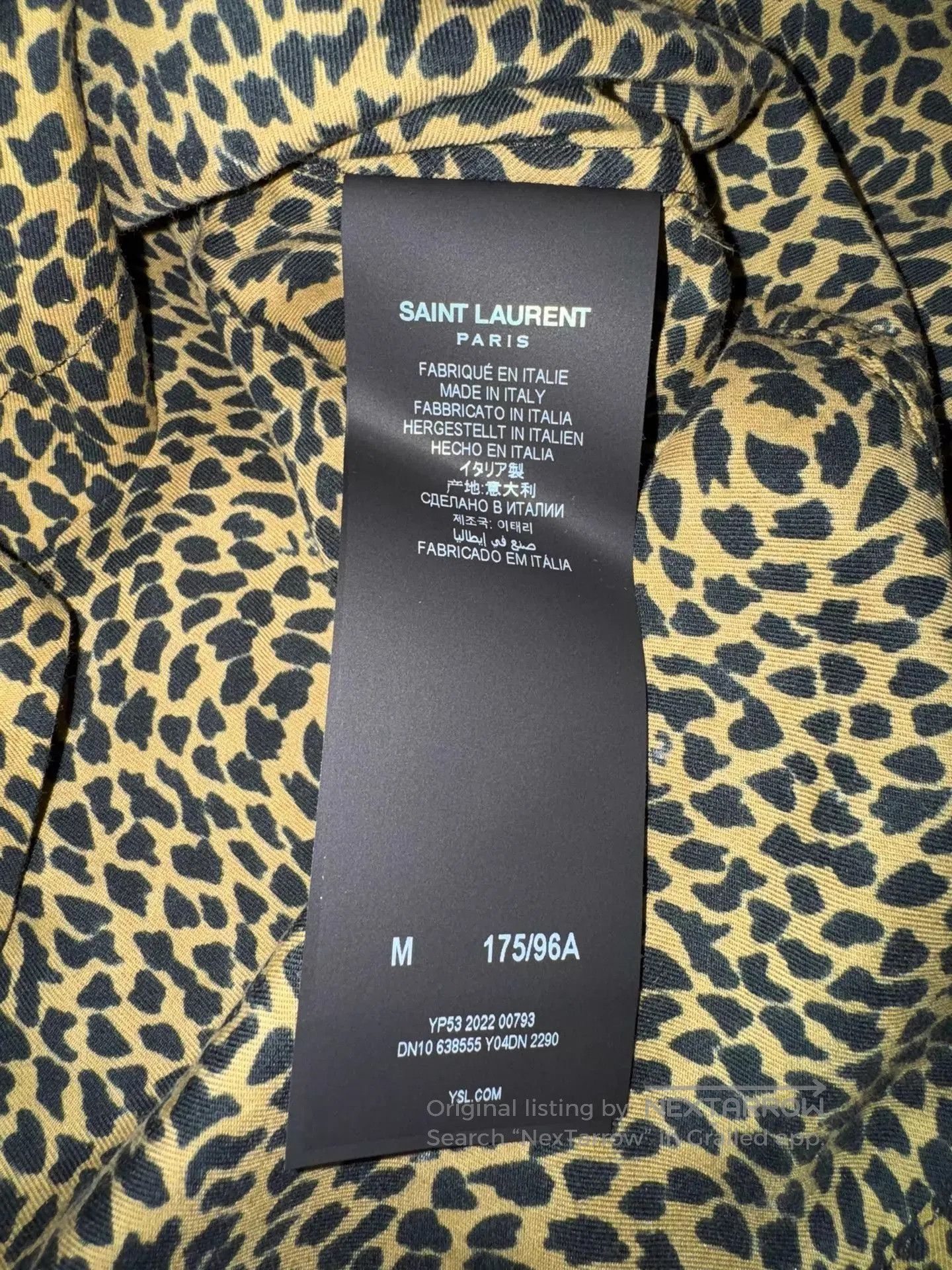 Yves Saint Laurent Multi Leopard Print Short Sleeve Button-Up Shirt. Size US M / EU 48-50 / 2 - 5 Thumbnail