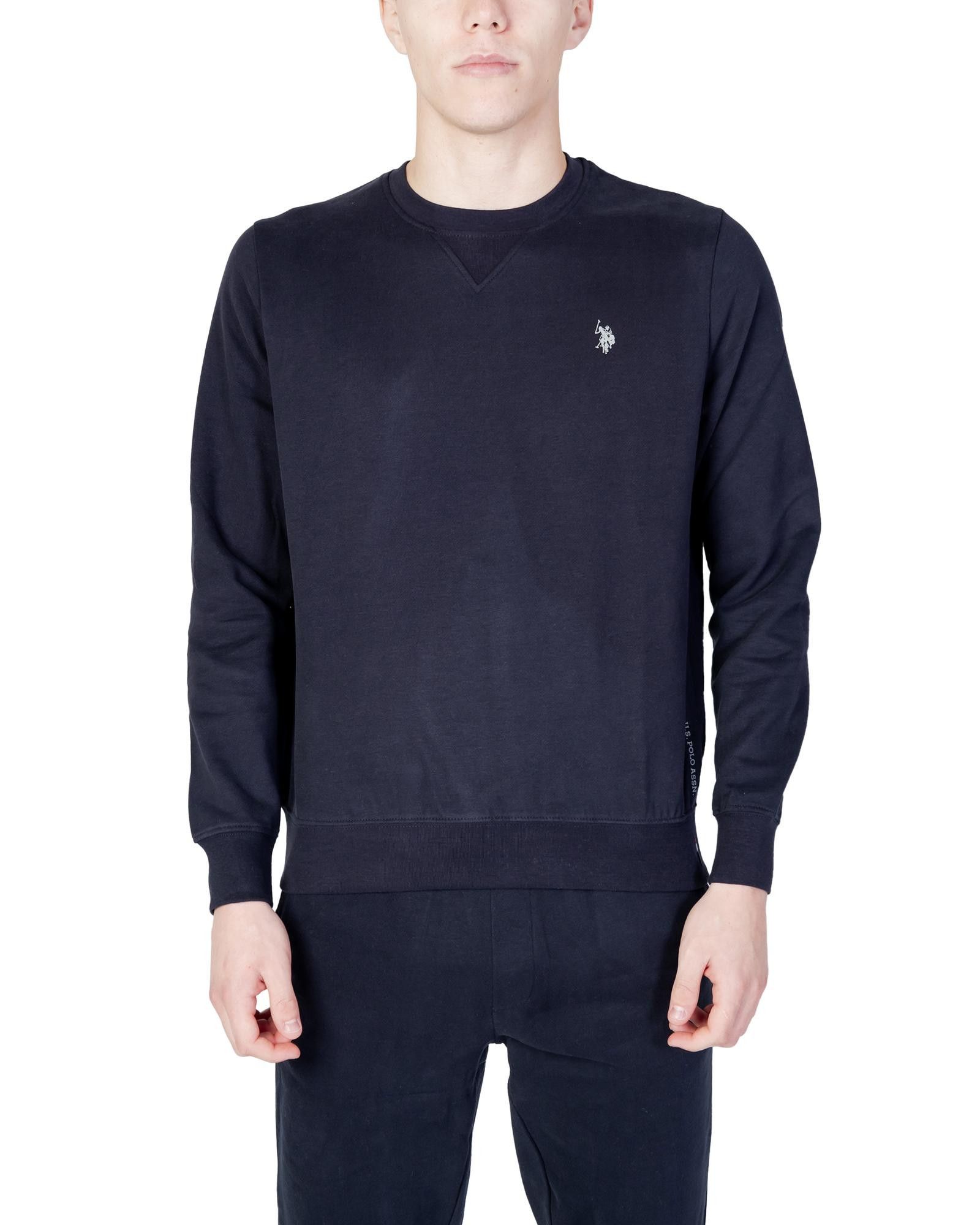 image of U S Polo Assn Long Sleeve Round Neck T-Shirt in Blue, Men's (Size 2XL)
