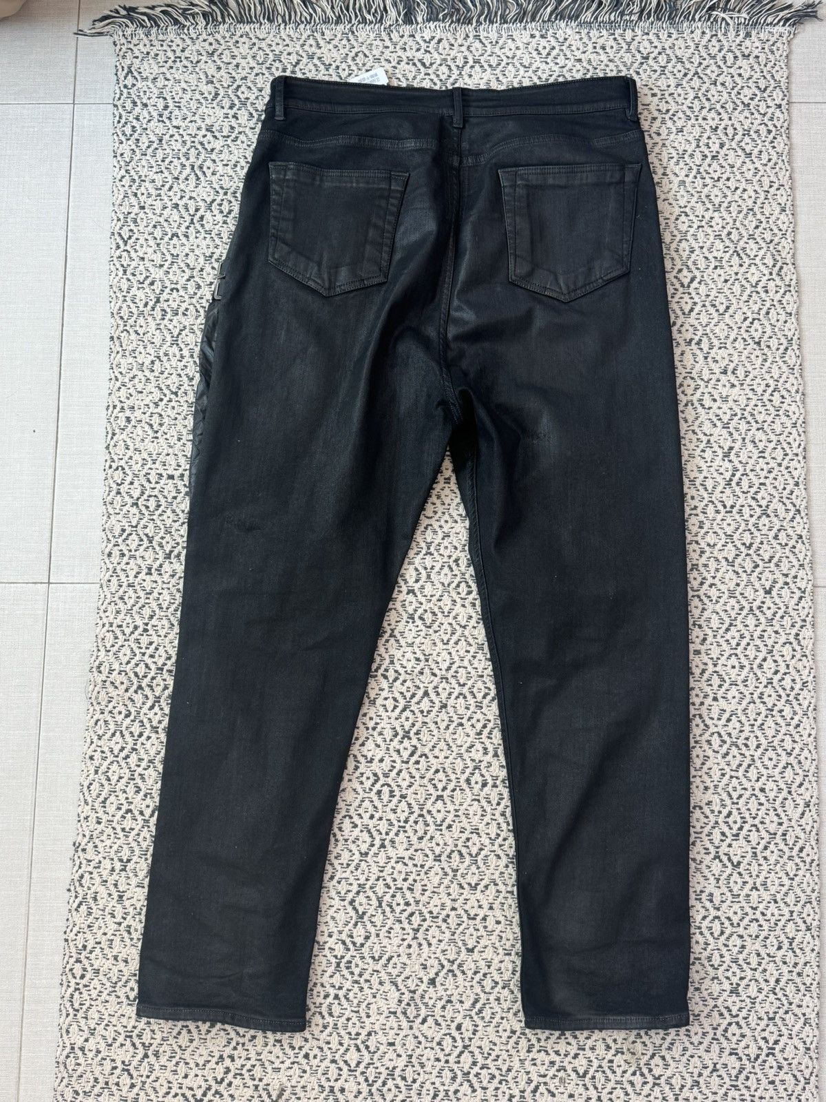 Rick Owens Drkshdw RICK OWENS DRKSHDW Black Denim Bladder Pants Size US 34 / EU 50 - 2 Thumbnail