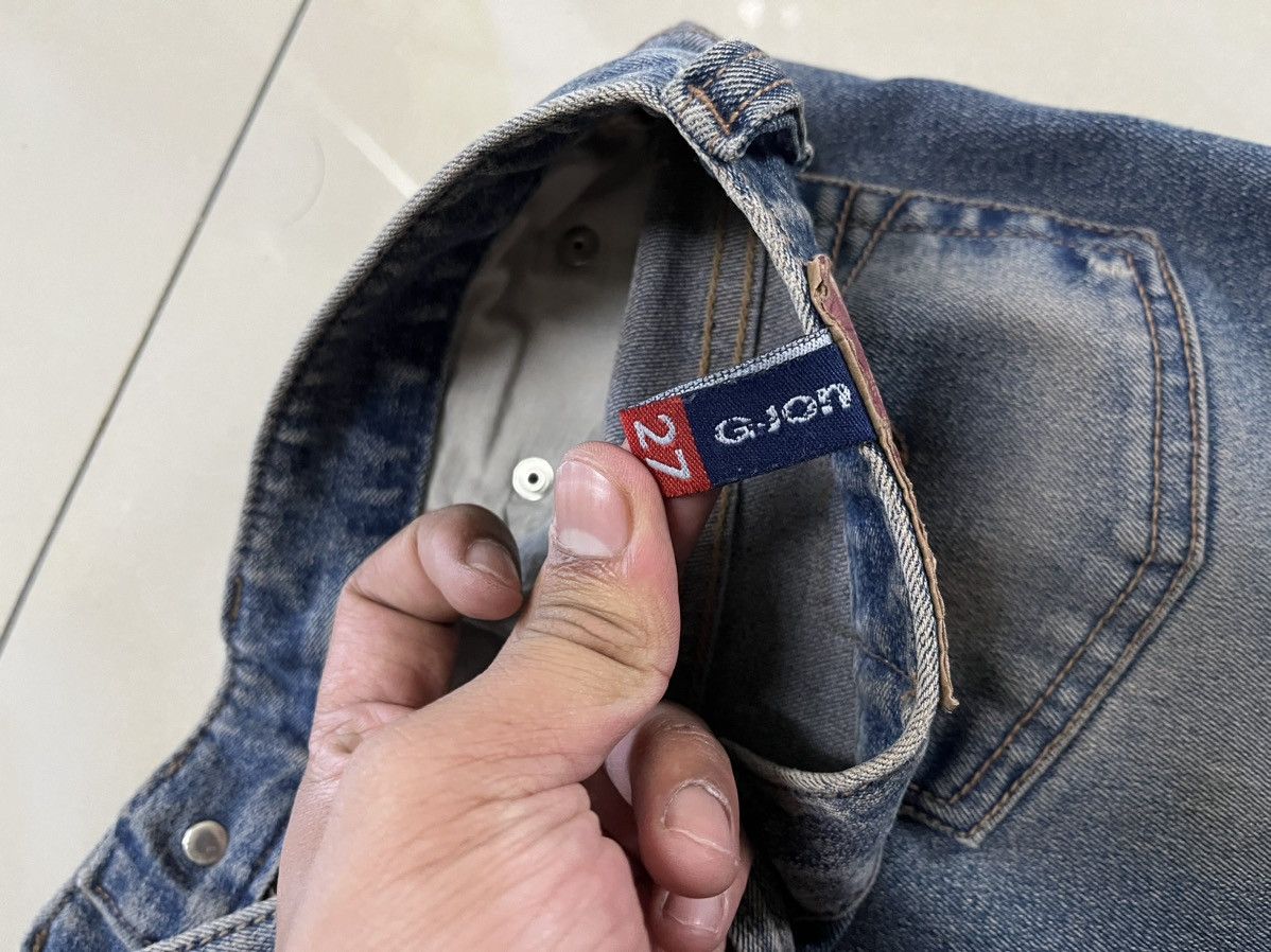 Tornado Mart Flare Jeans G.JON roses distressed low rise rusty denim Size US 29 - 18 Thumbnail