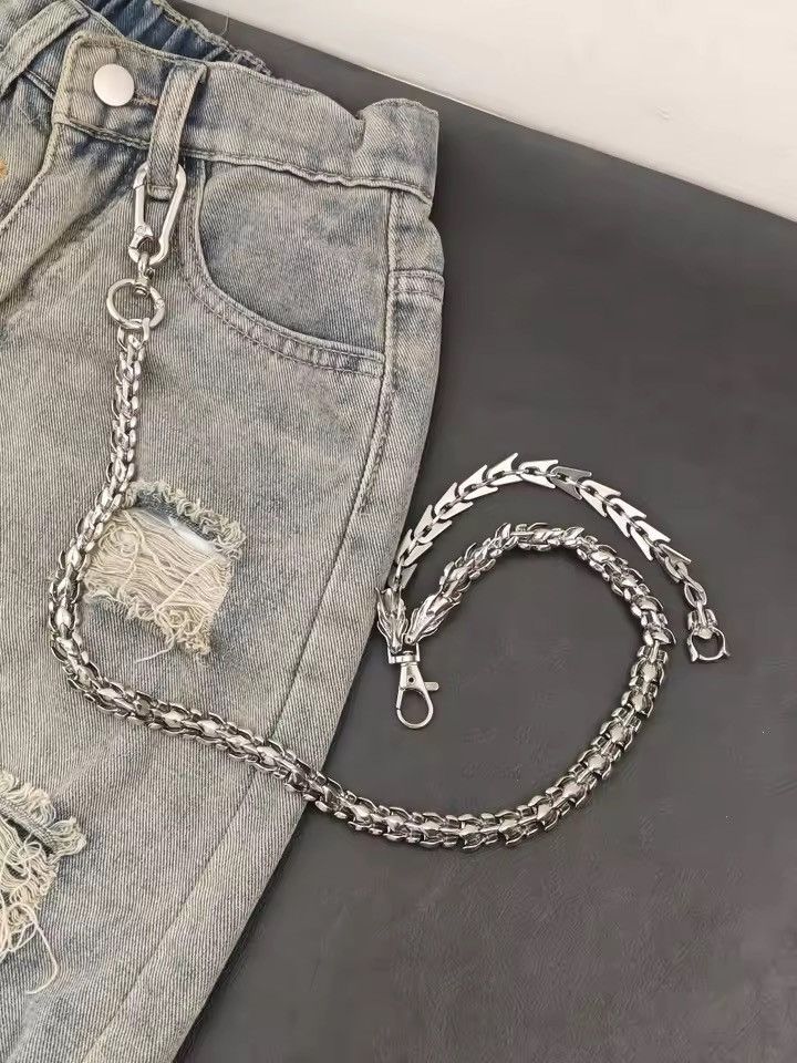 Jewelry Dragon Head Pants Chain for Men Women,Jeans Chain,Keys Chain Size ONE SIZE - 8 Thumbnail
